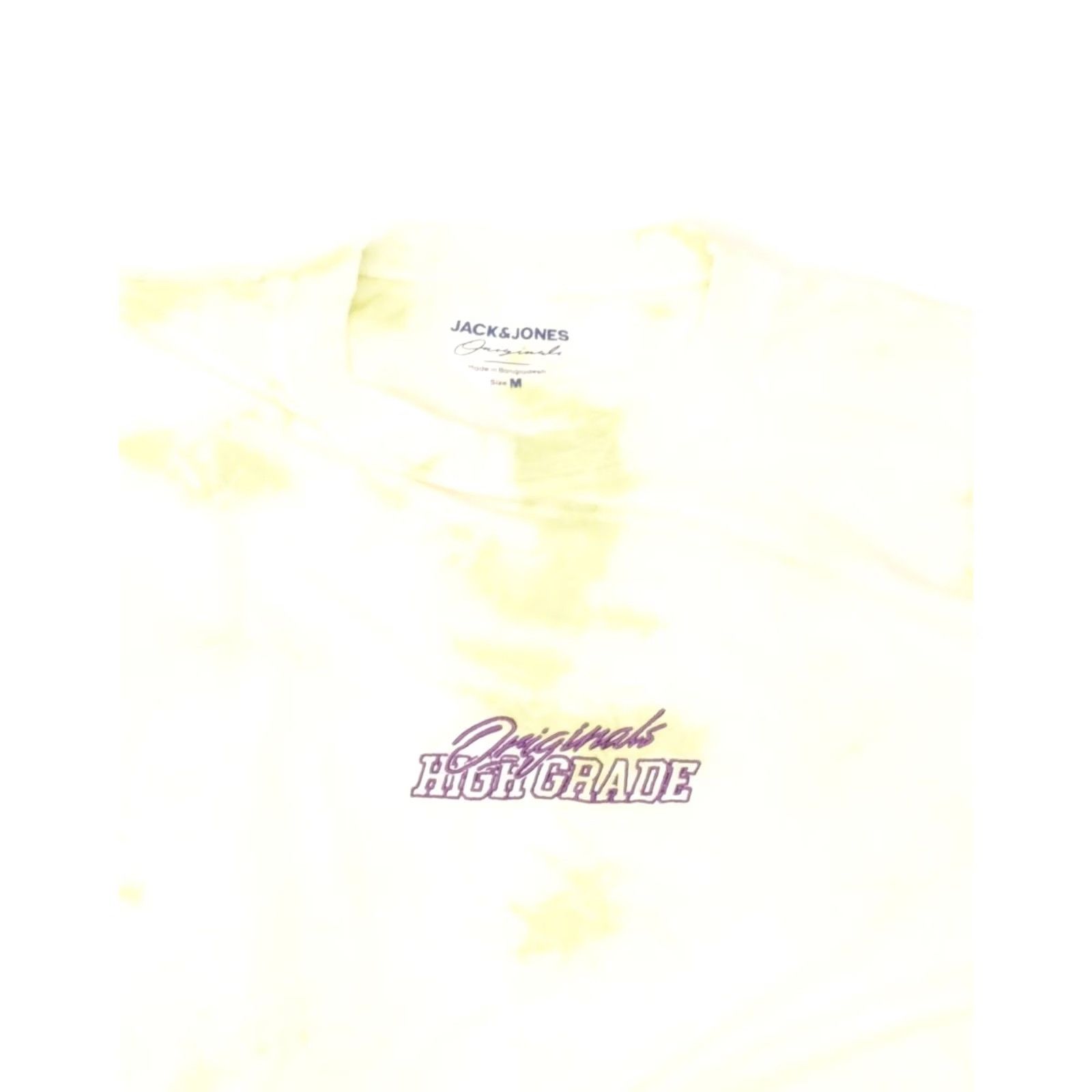 Jack & Jones JACK & JONES Mens T-Shirt Top Medium White Tie Dye Cotton Graphic AD10 Size US M / EU 48-50 / 2 - 3 Thumbnail