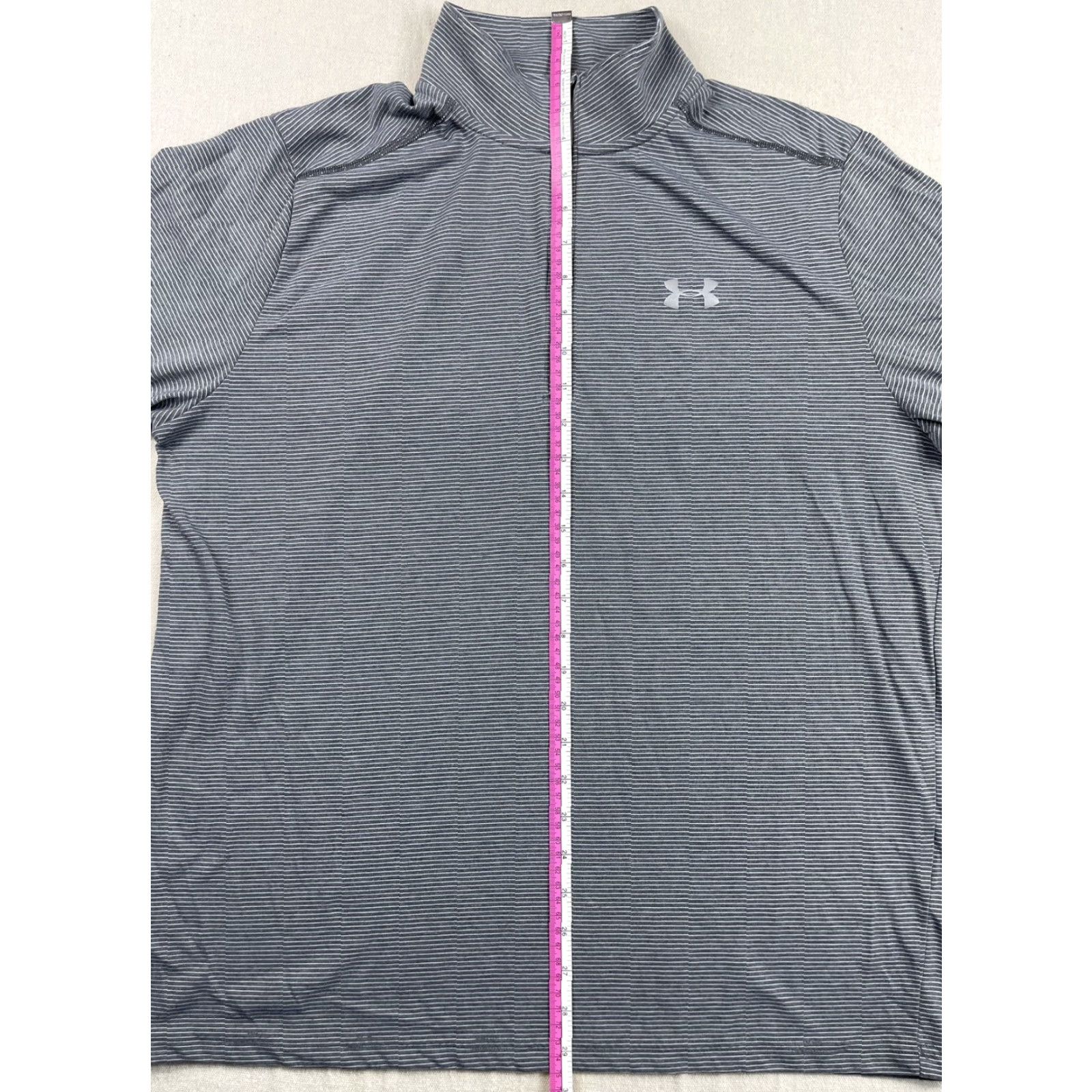 Under Armour Under Armour Shirt Men XL Gray HeatGear 1/4 Zip Mock Neck Long Sleeve Running Activewear Mens Size US XL / EU 56 / 4 - 6 Thumbnail