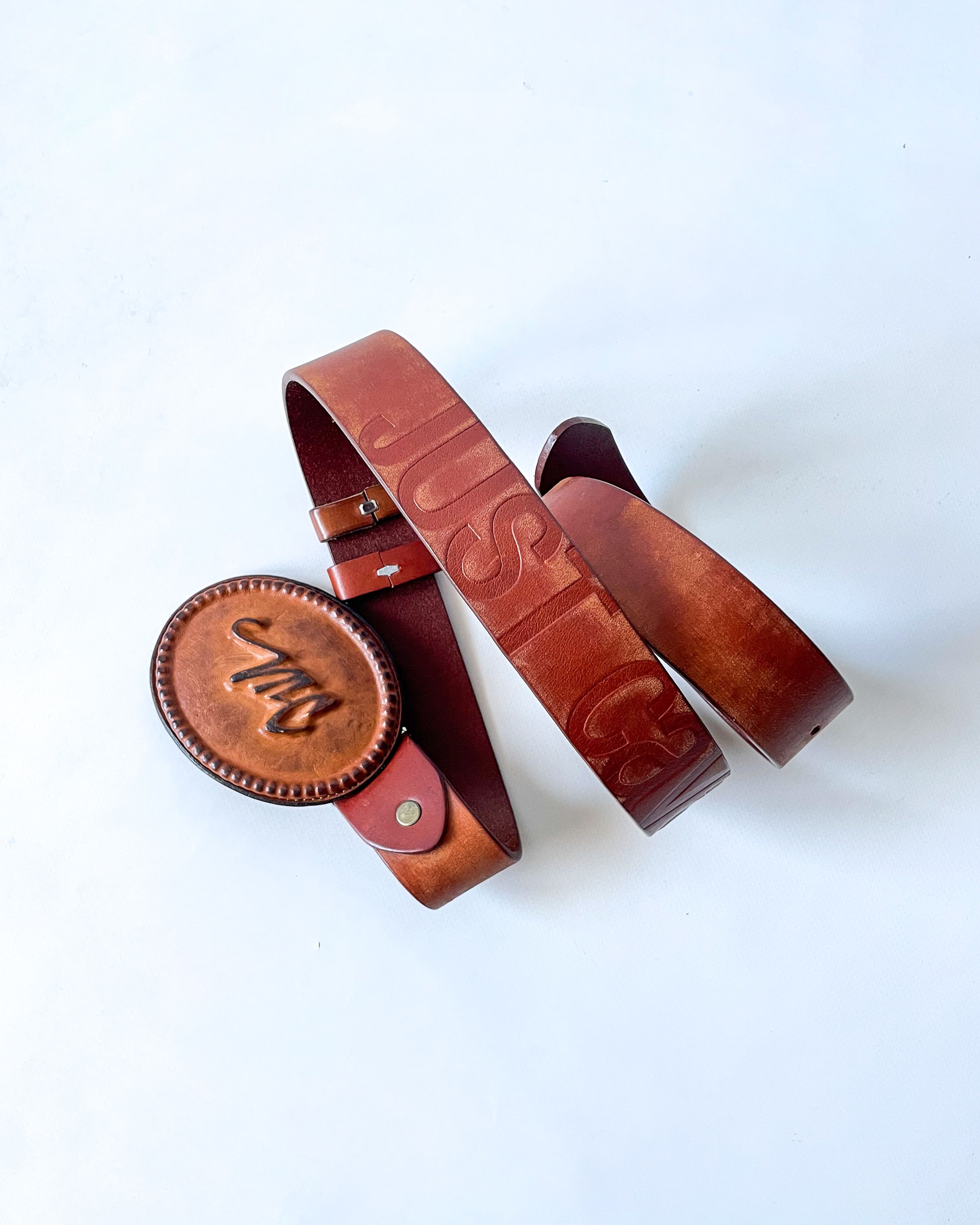 Just Cavalli Just Cavalli Embossed Logo Buckle Belt Size 38 - 3 Thumbnail