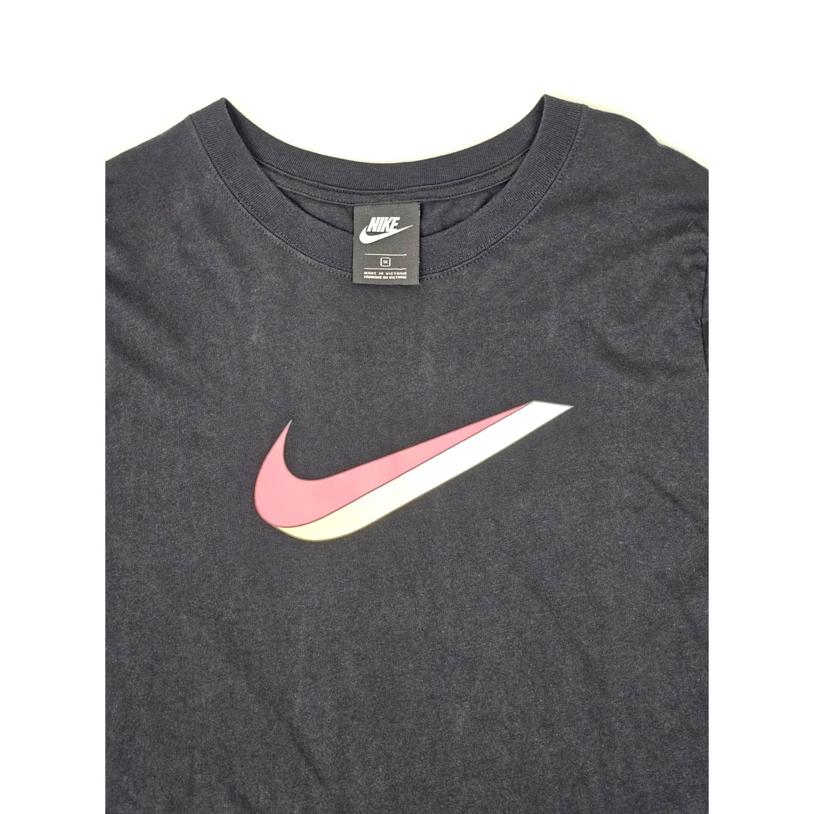 Nike VINTAGE Nike Black Icon Clash Dress Women 1X Drawstring Waist Organic Cotton Mini - EUC Size XL / US 12-14 / IT 48-50 - 3 Thumbnail