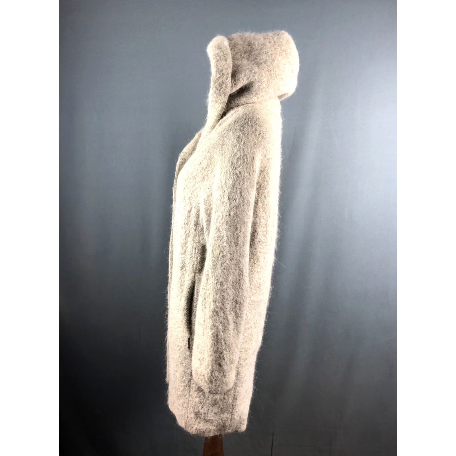 Cop Copine Cop-Copine Coat Wool Beige Women Size 38 Hooded Short New Size 26" / US 2 / IT 38 - 2 Thumbnail