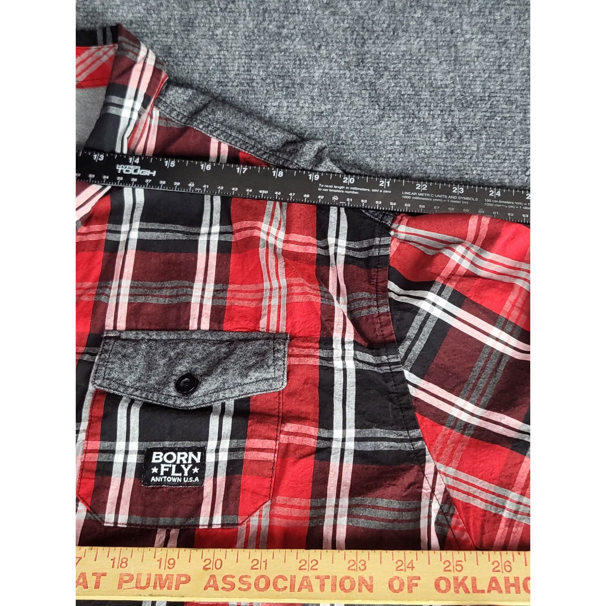 Born Fly Born Fly Red Plaid Button Up Shirt Men Sz 4XL Cotton Plus Si Size US XXL / EU 58 / 5 - 4 Thumbnail