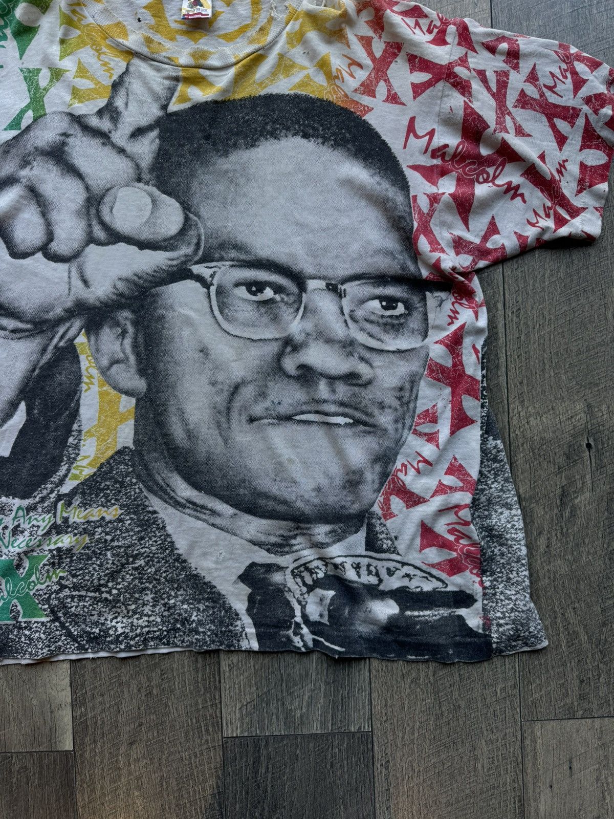 Vintage Vintage 90s Malcom X All over print Tee - XL Size US XL / EU 56 / 4 - 2 Thumbnail