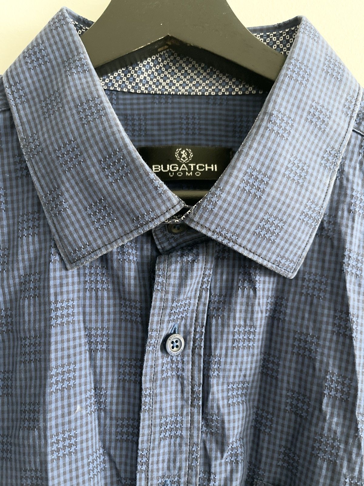 BUGATCHI STEAL! 2000s Bugatchi Blue Flannel Shirt Size US XXL / EU 58 / 5 - 3 Thumbnail