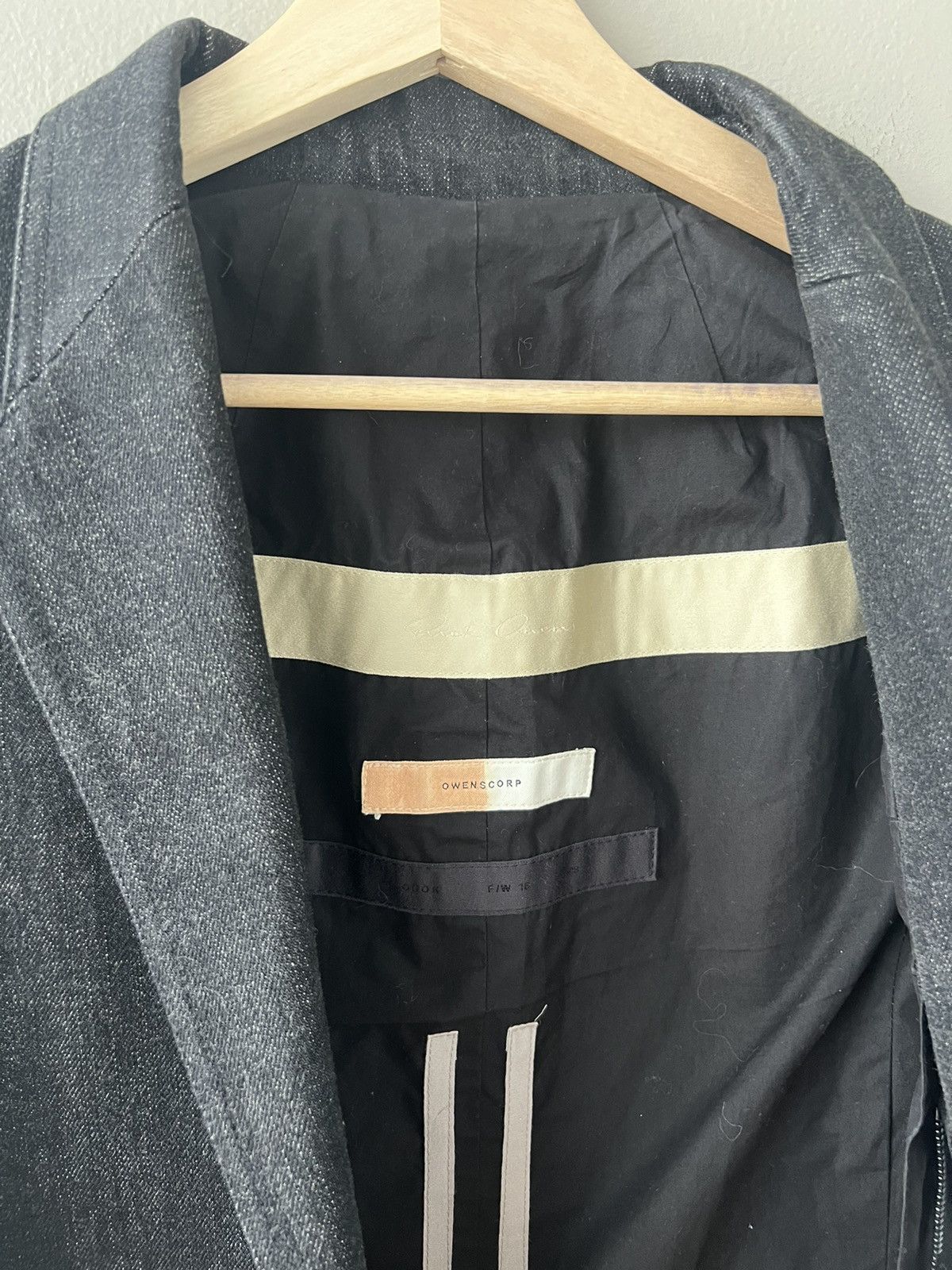 Rick Owens FW16 MASTODON Vomit Moreau Denim Coat Size US M / EU 48-50 / 2 - 6 Thumbnail