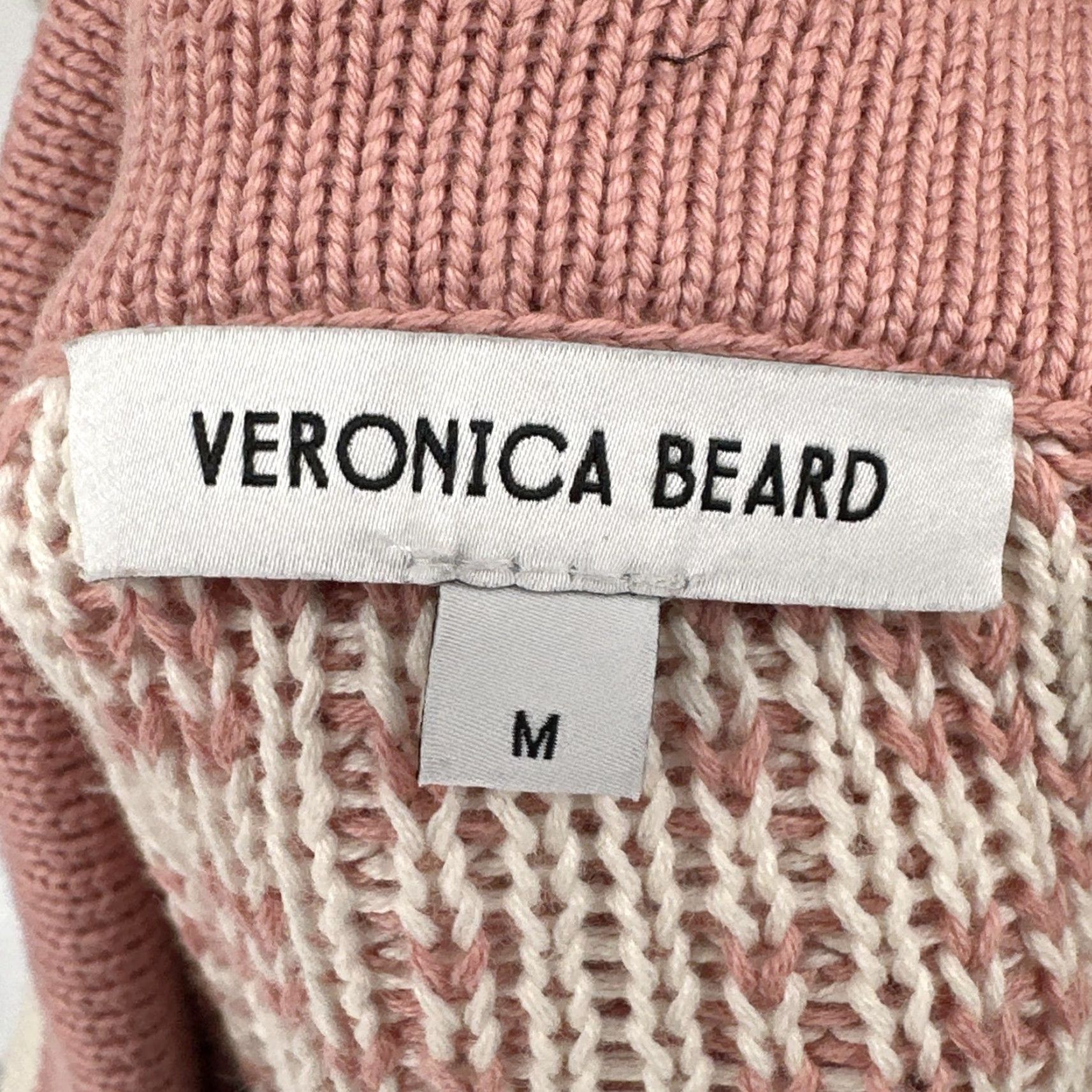 Veronica Beard VERONICA BEARD Sweater Womens Medium Pink Fair Isle Collared Cardigan Ski Knit Size M / US 6-8 / IT 42-44 - 7 Thumbnail