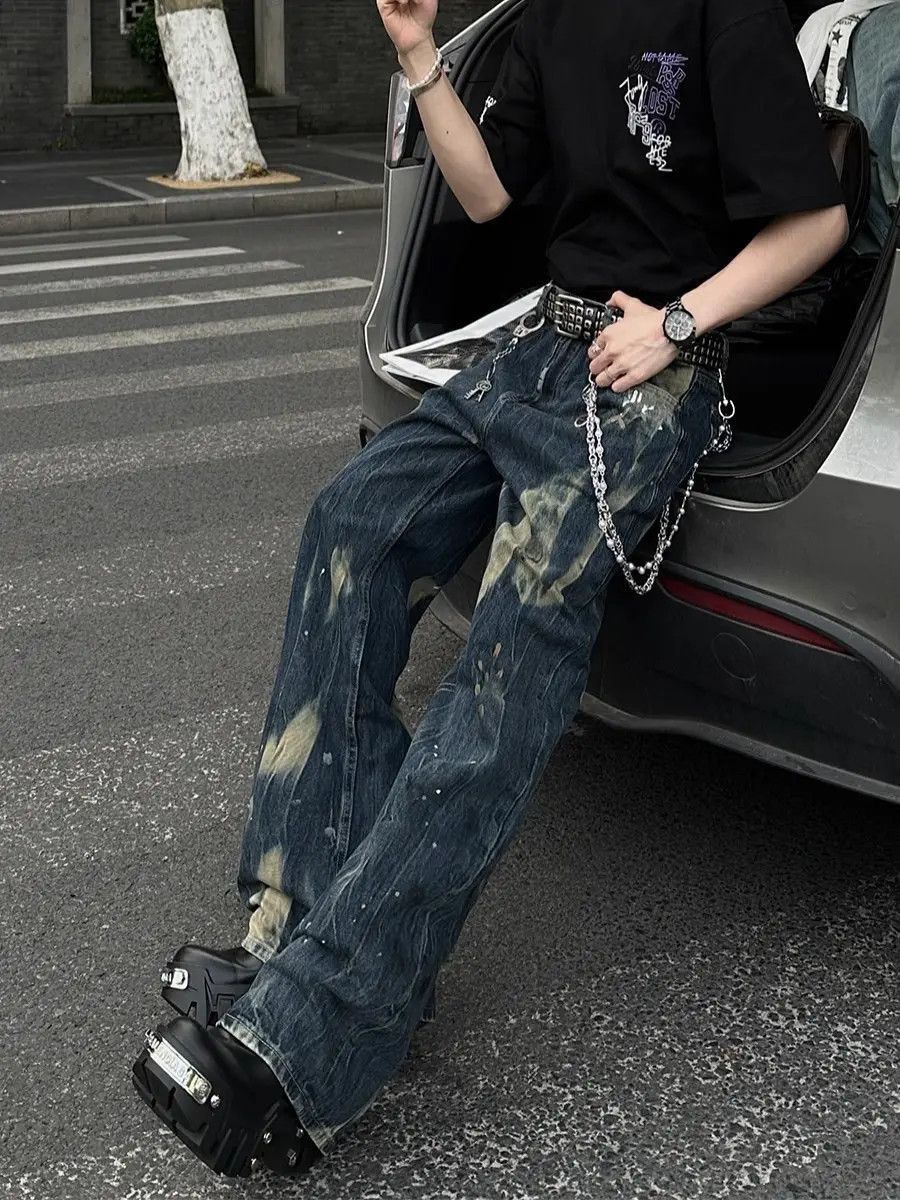 Japanese Brand Retro hip-hop loose wide leg jeans Size US 32 / EU 48 - 3 Thumbnail