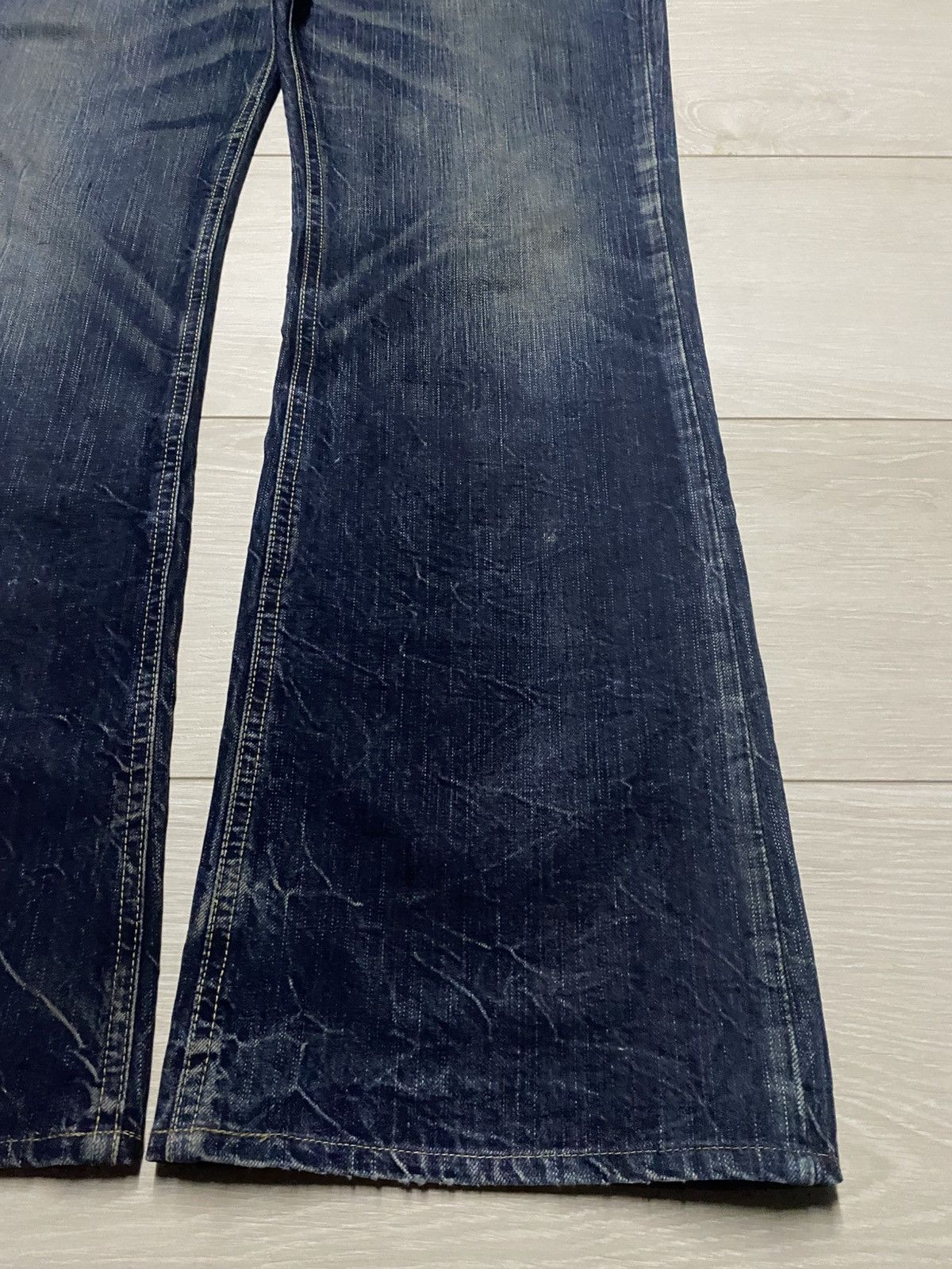 Japanese Brand Vintage Denim Craft Mud Faded Wash Distressed Repair Flare Size US 36 / EU 52 - 8 Thumbnail