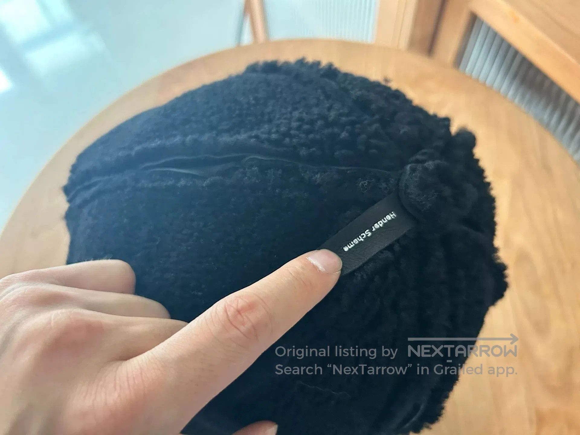 Hender Scheme black lambskin reversible bucket hat. Size ONE SIZE - 7 Thumbnail