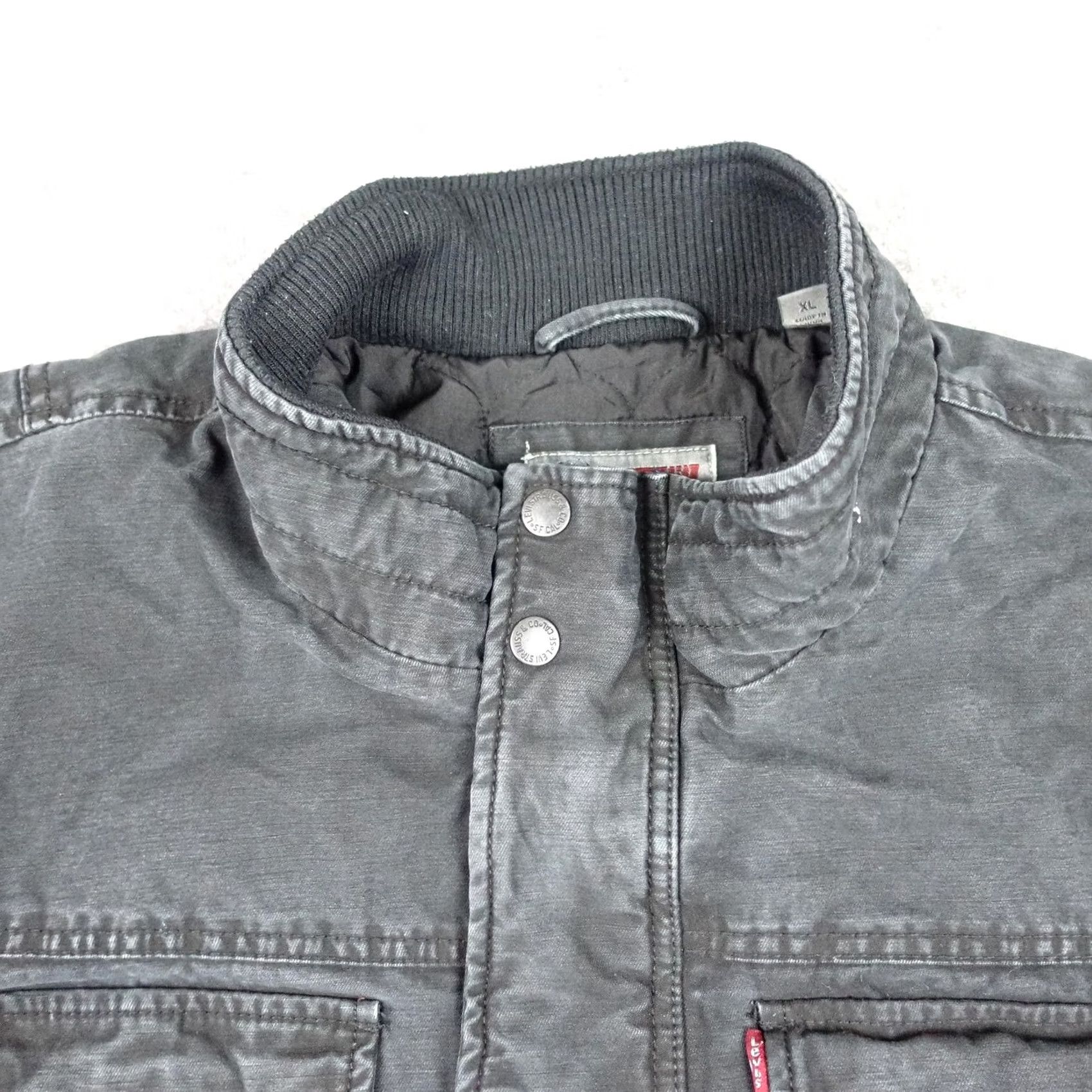 Levi's Levi's Jacket Mens XL Gray Cotton Denim Military Insulated Lined Zip Front Regular Pockets VTG Size US XL / EU 56 / 4 - 4 Thumbnail