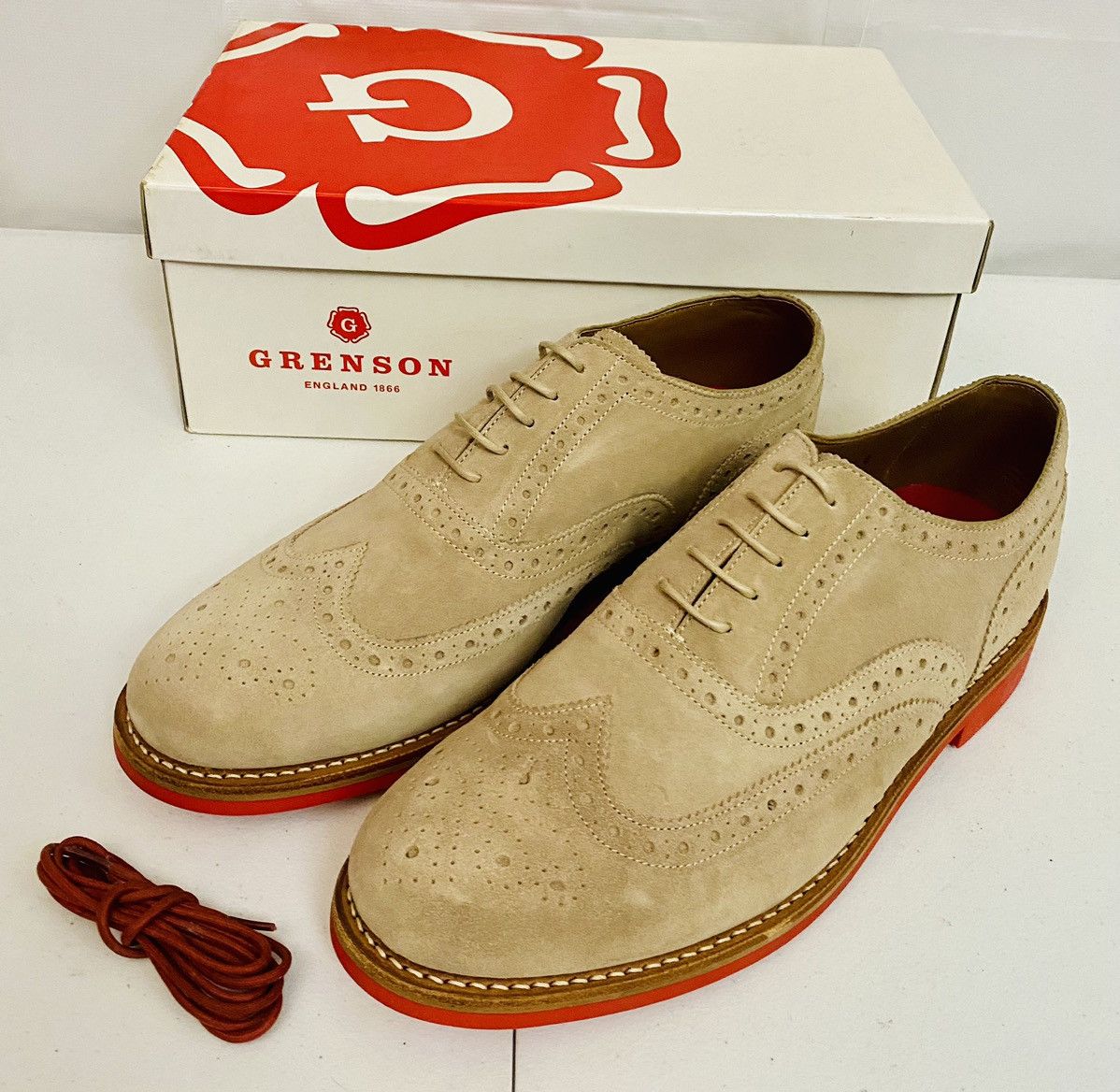 Grenson GRENSON Stanley Brown Suede Leather Firewalk Brogue 11.5 New Size US 11.5 / EU 44-45 - 1 Thumbnail
