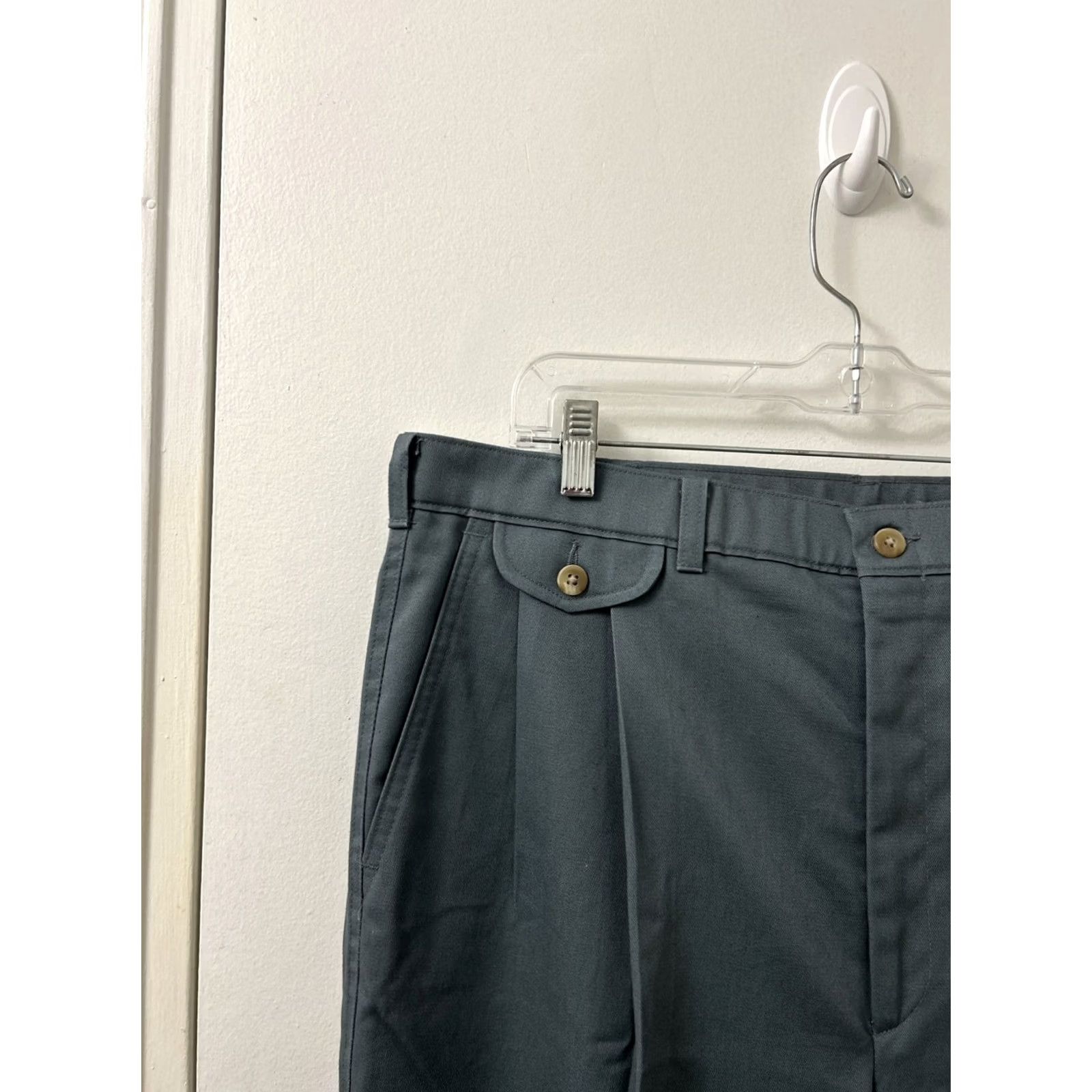 Haggar Haggar Pants Mens 38x30 Navy Blue Wrinkle Free Chino Khaki Pleated 5 Pockets Size US 38 / EU 54 - 4 Thumbnail
