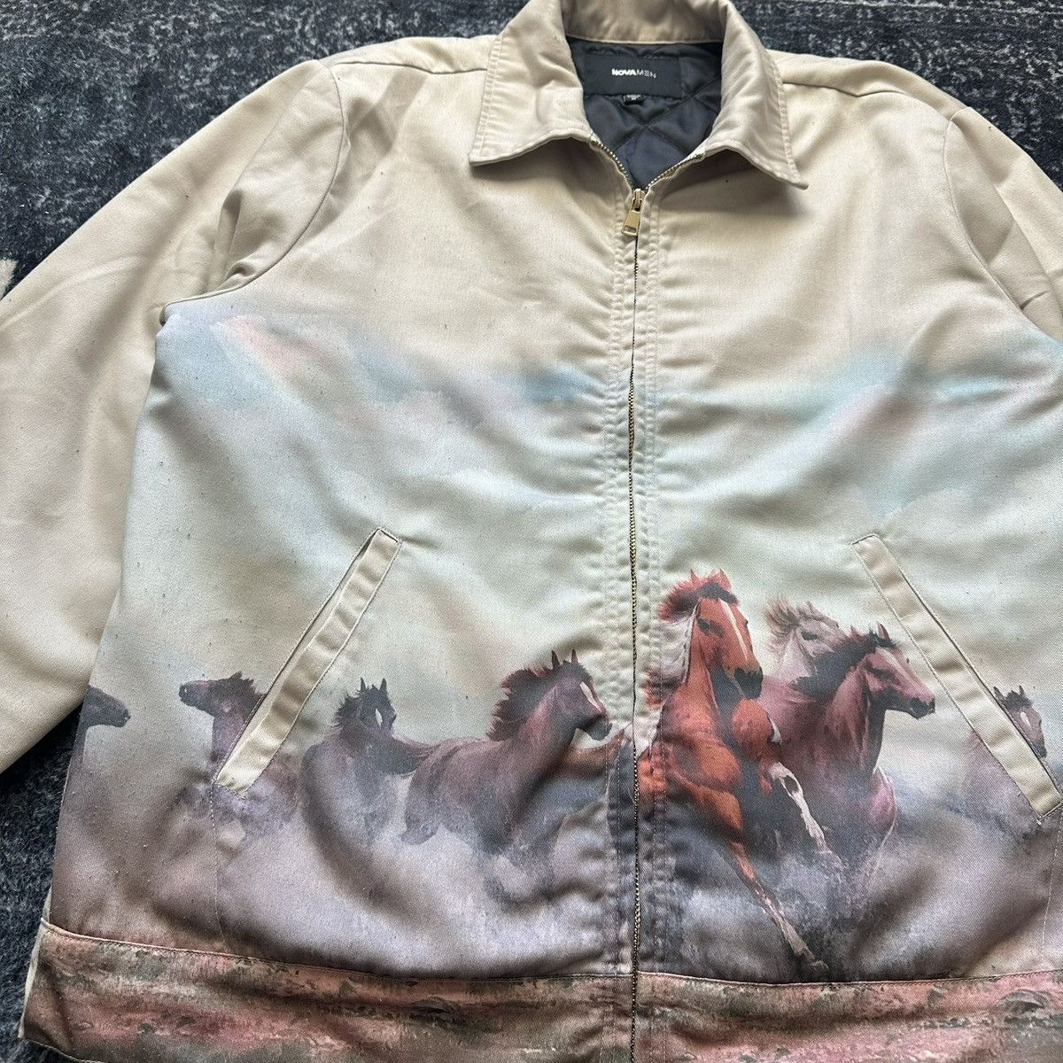 Other Vintage Horses Mural Zip Up Collared Jacket Size US M / EU 48-50 / 2 - 2 Thumbnail