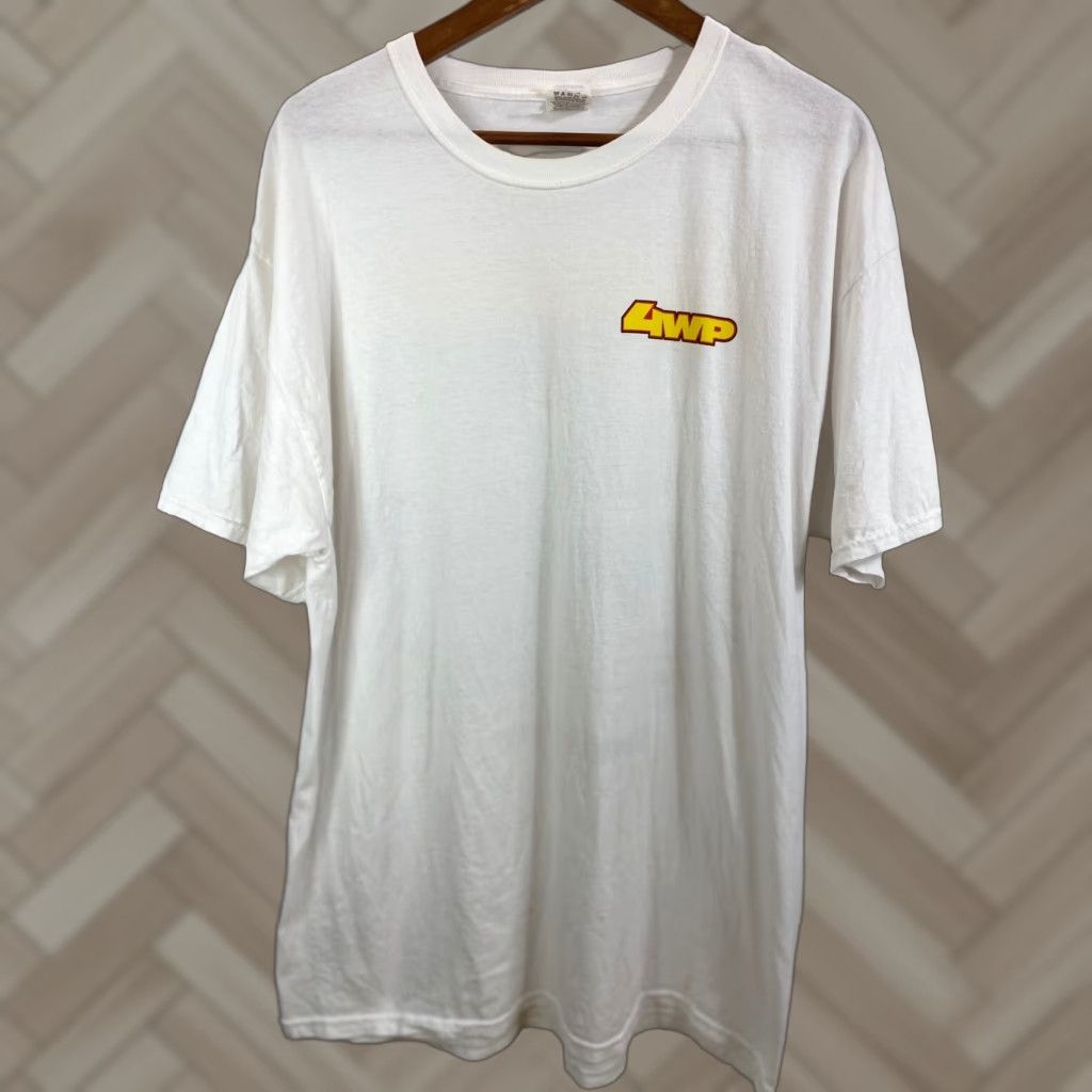 Fruit Of The Loom VINTAGE Fruit of the Loom 4WP Offroading Trucks T-Shirt XL White Mens Crew Neck Short Sleeve Logo 1467 90s Off Road Racing Size US XL / EU 56 / 4 - 1 Thumbnail