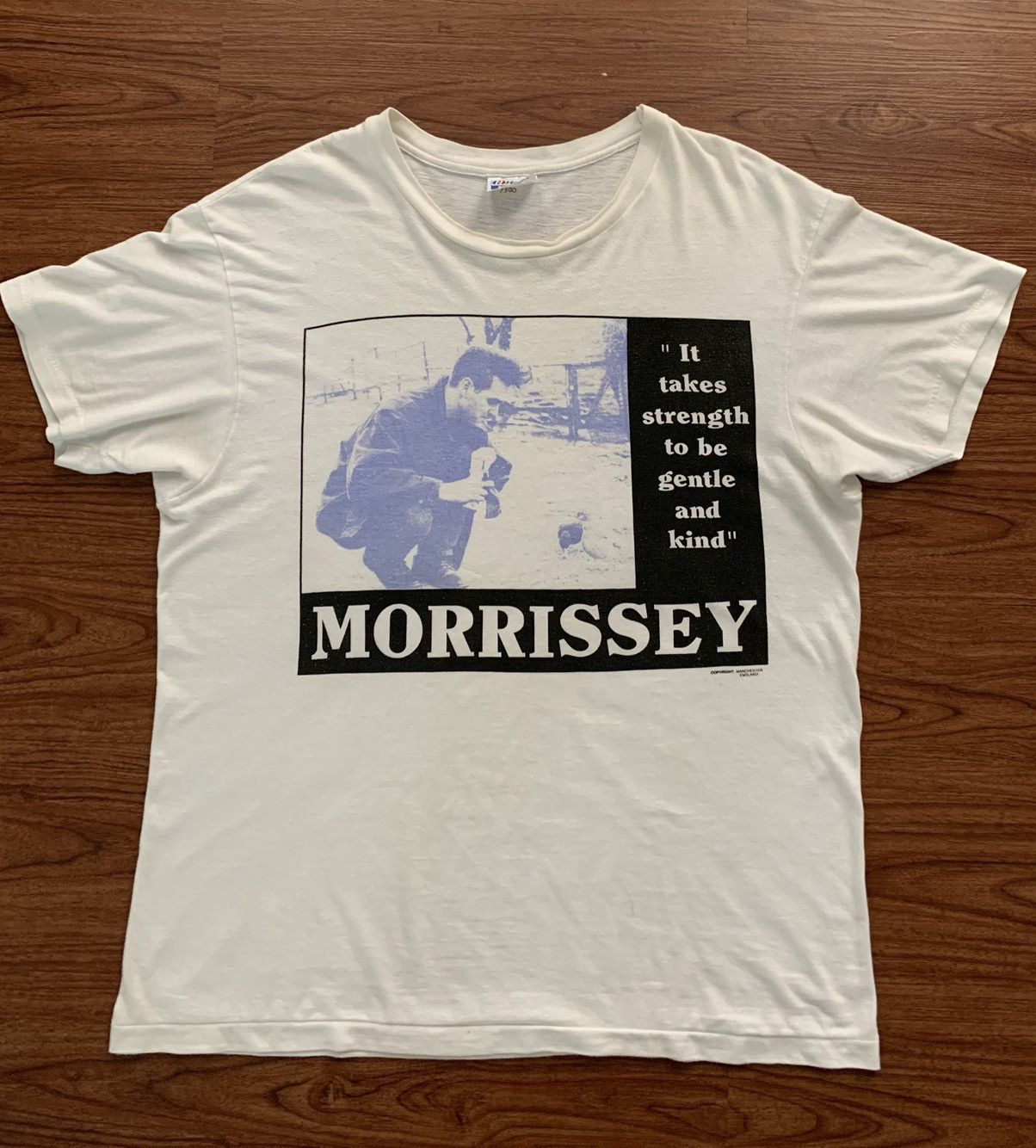 image of Band Tees x Morrissey VTG in White, Men's (Size XL)