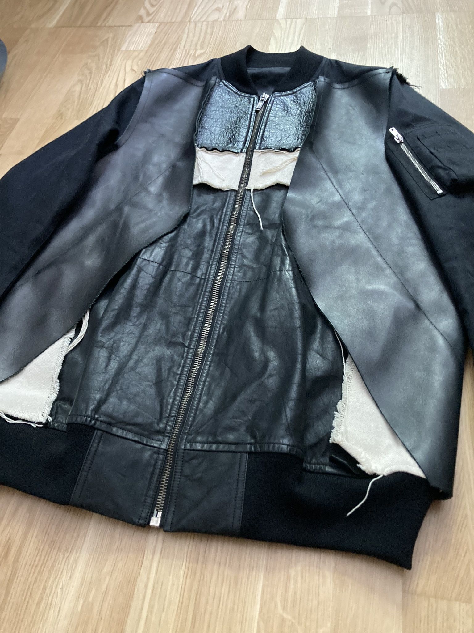 Rick Owens Runway S/S 16 "CYCLOPS" Patchwork Bomber Jacket Rick Owens Size US M / EU 48-50 / 2 - 3 Thumbnail