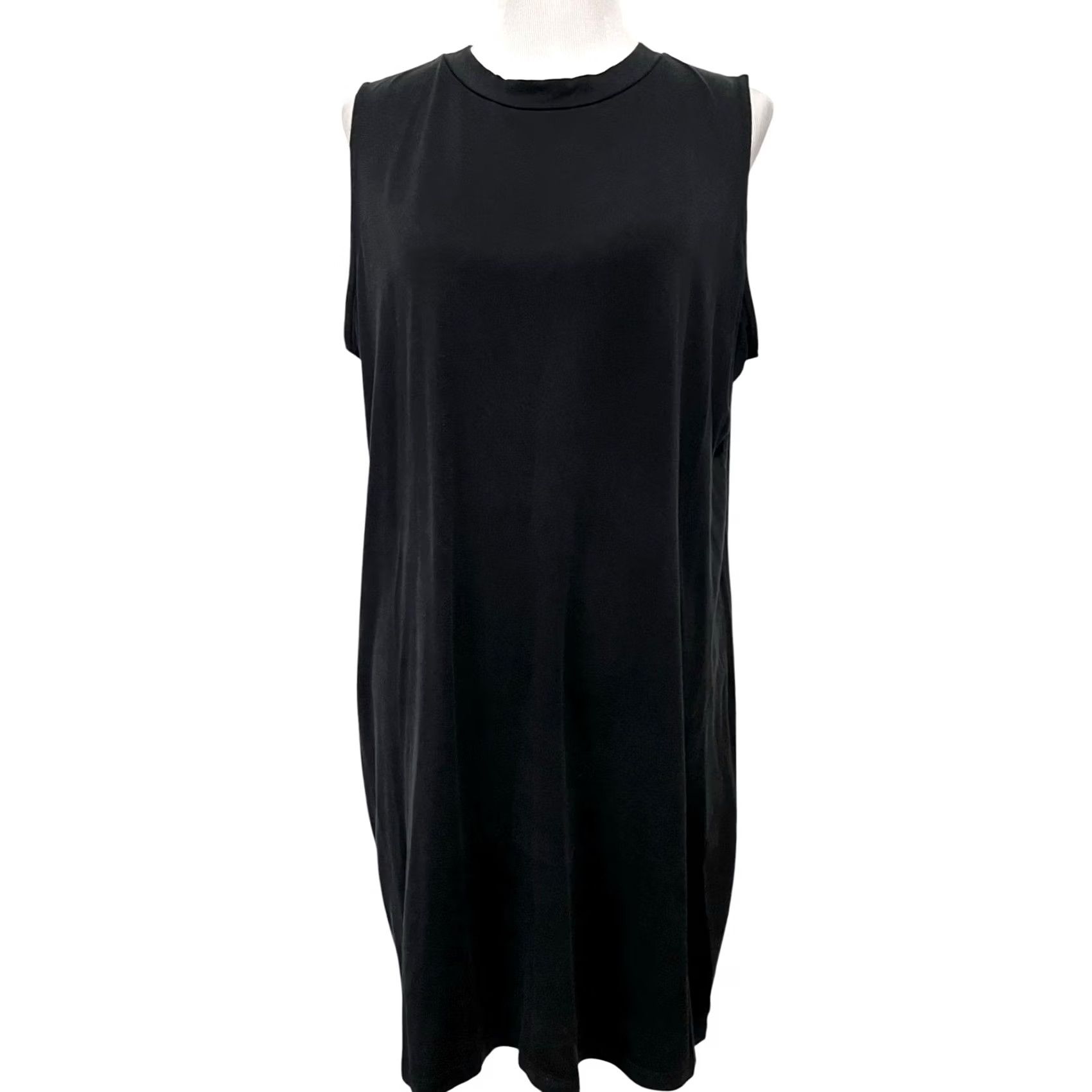 Eileen Fisher Eileen Fisher Black Dress Sleeveless Mock Neck XL Shirt Dress Women Dress Length Knee Length Black 100% Cotton Solid Comfortable Minimalist Size XL / US 12-14 / IT 48-50 - 2 Thumbnail