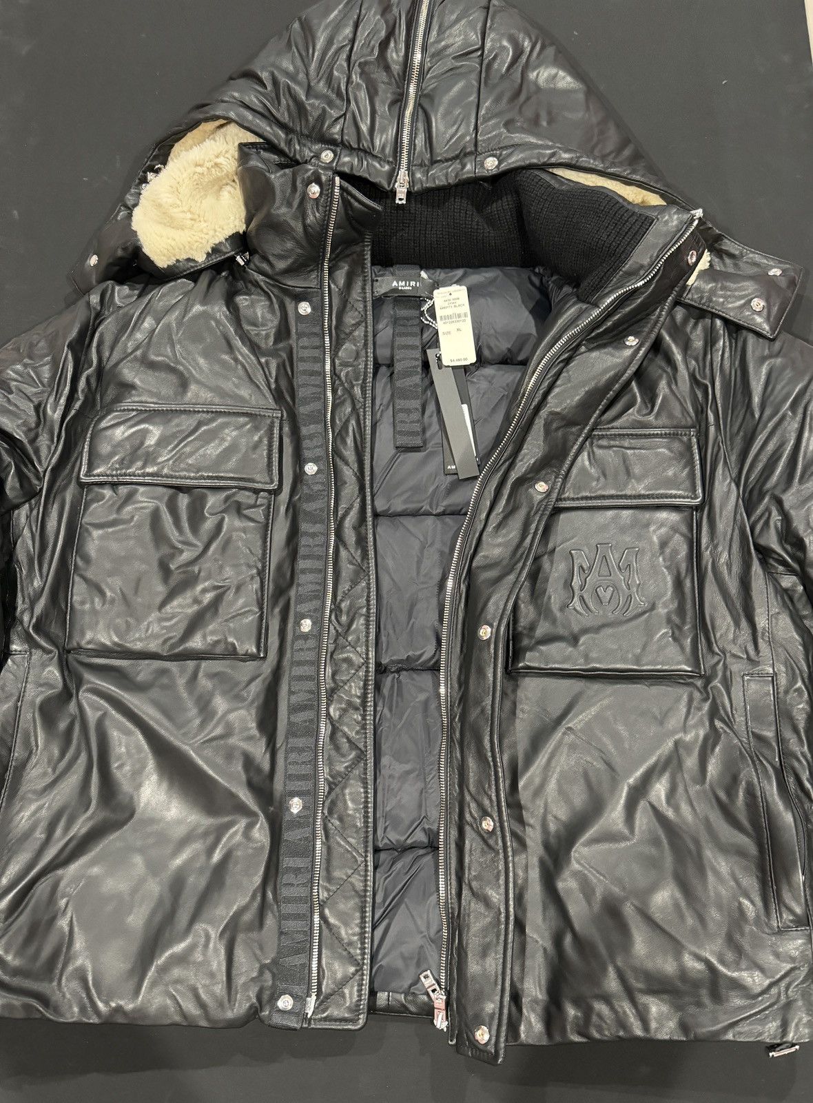 Amiri Amiri hooded down leather jacket Size US XL / EU 56 / 4 - 4 Thumbnail