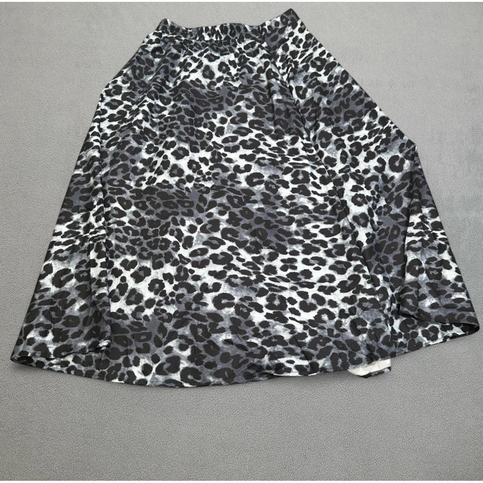 Other S.Deer Skirt L Womens Gray Black White Leopard Print Size 36" / US 14 / IT 50 - 1 Thumbnail