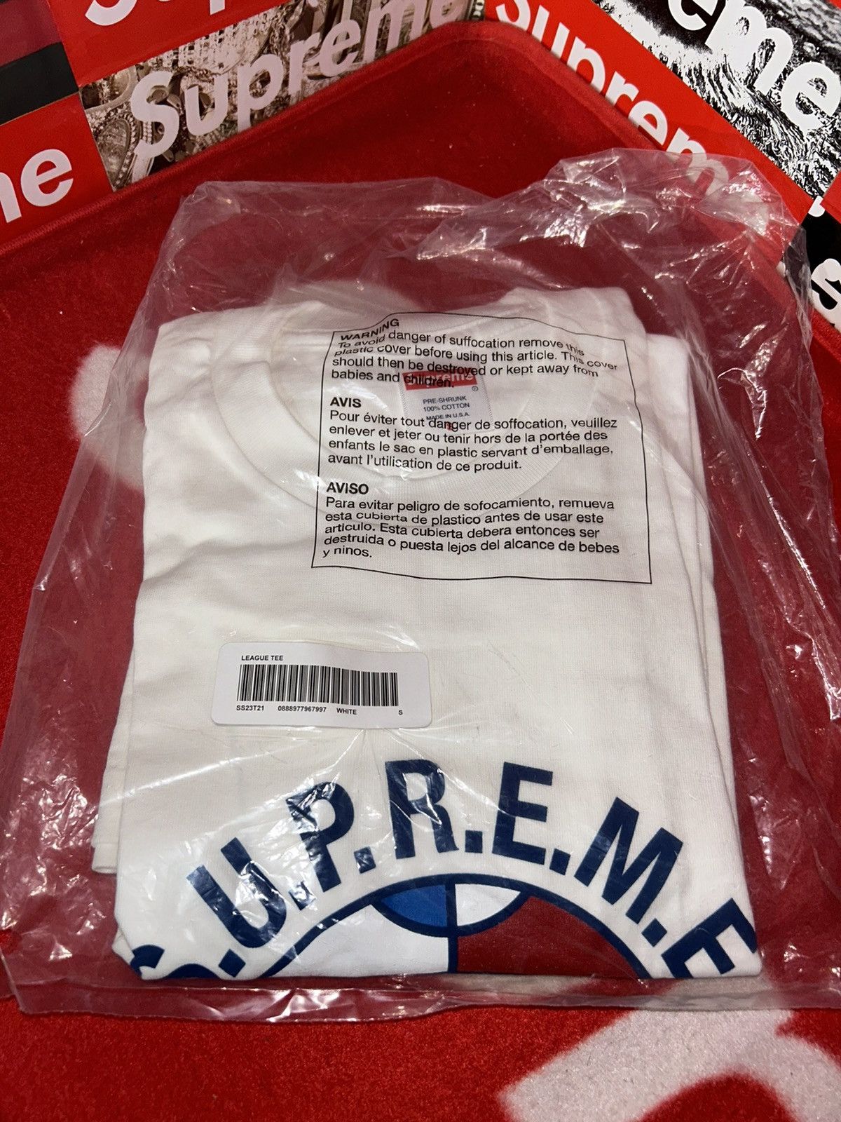 Supreme Supreme League Tee White SS23 size Small NEW Size US S / EU 44-46 / 1 - 1 Thumbnail