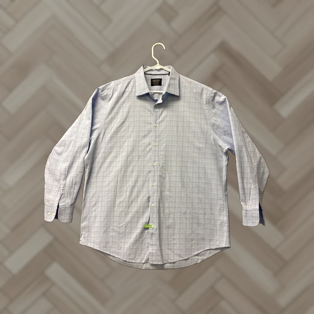 Nordstrom Nordstrom Men's Button-Up Shirt 17.5 34/35 Blue Red Plaid Long Sleeve Classic Casual Size US XL / EU 56 / 4 - 1 Thumbnail