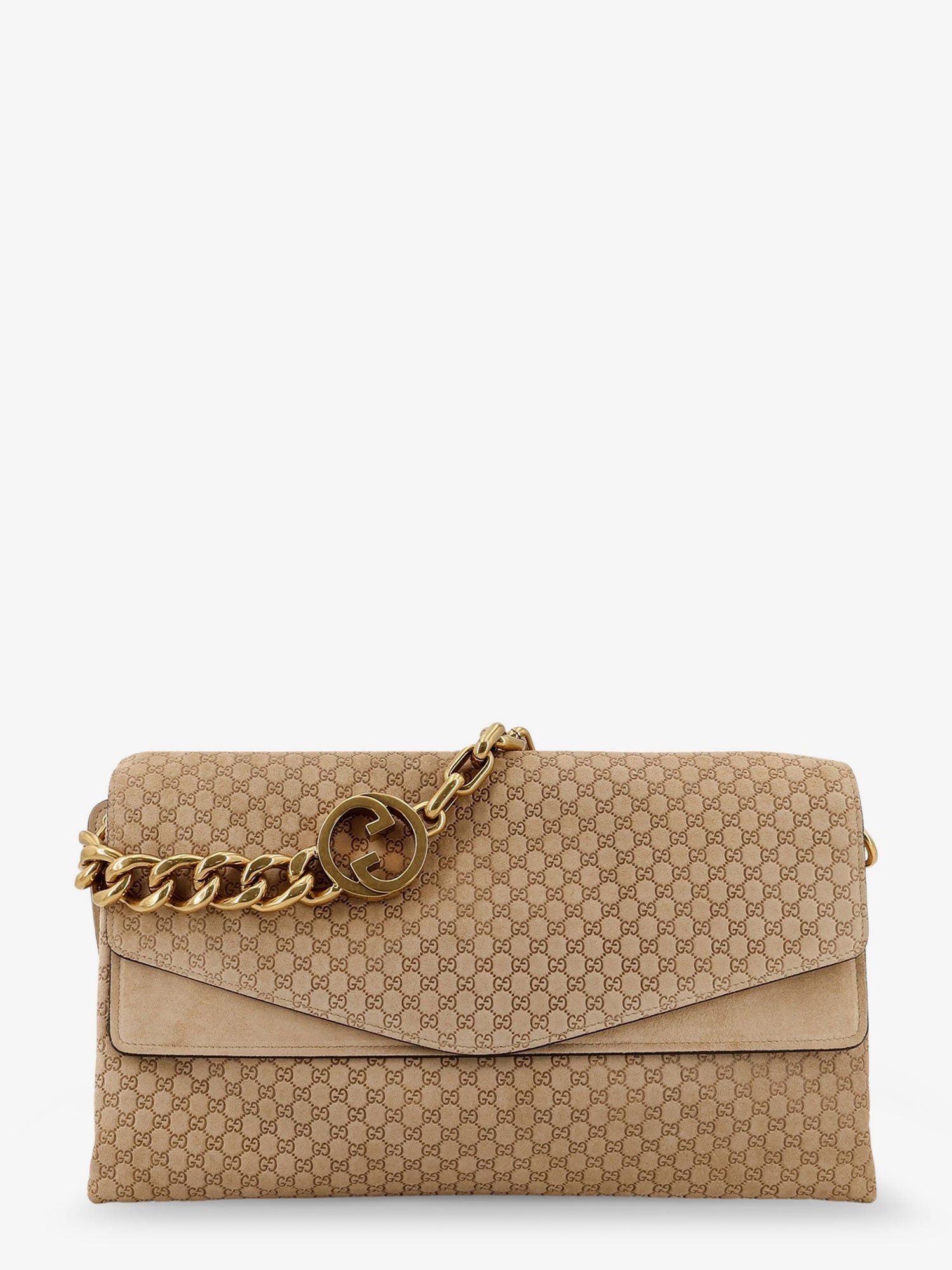 Gucci Suede And Gg Canvas Shoulder Bag Size ONE SIZE - 1 Thumbnail