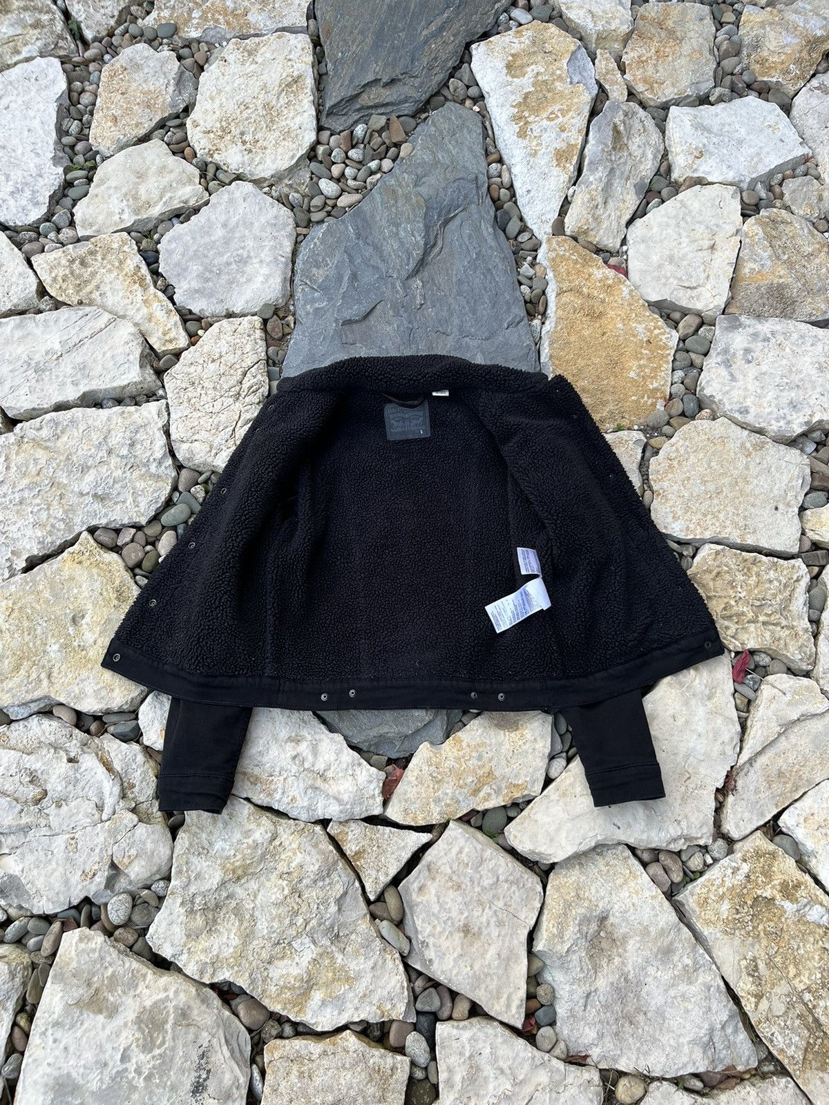 Levi's Levi’s sherpa trucker jacket denim full black levis gothic Size S / US 4 / IT 40 - 2 Thumbnail