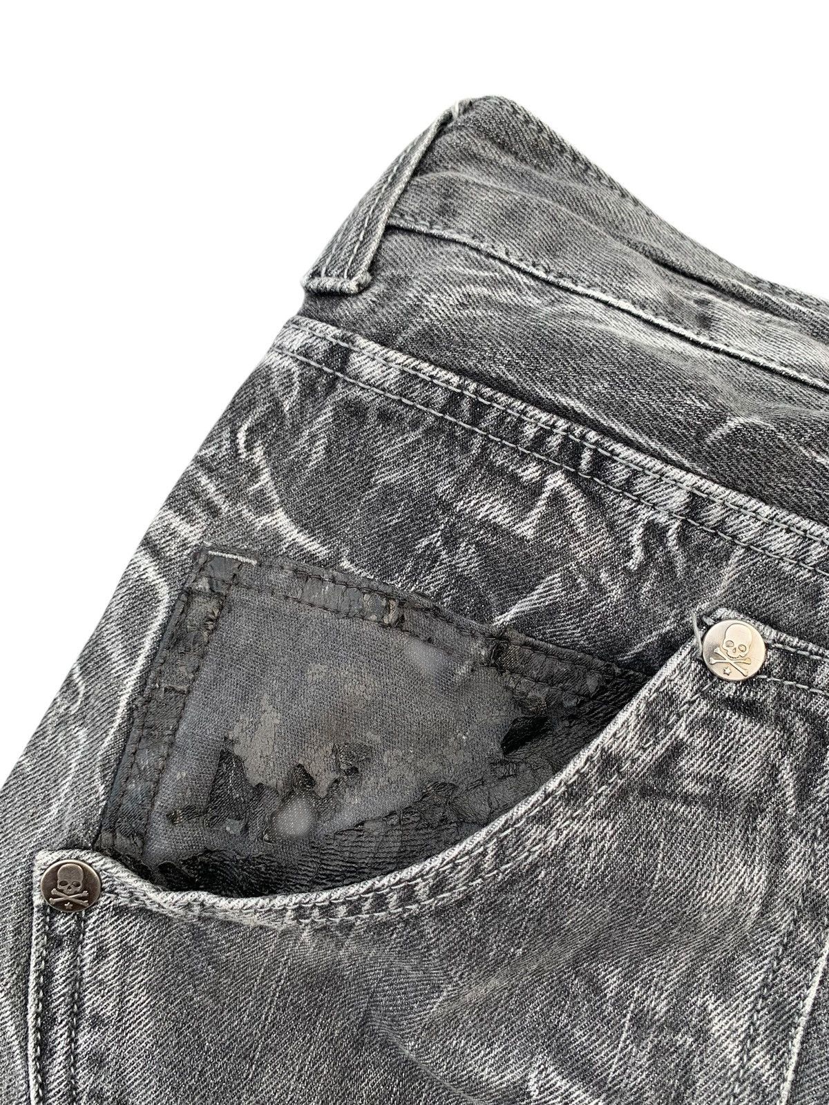 Kapital STUDED SKULL BONES WILD LIFE PUNK CLAWNMARK DISTRESSED DENIM Size US 29 - 18 Thumbnail