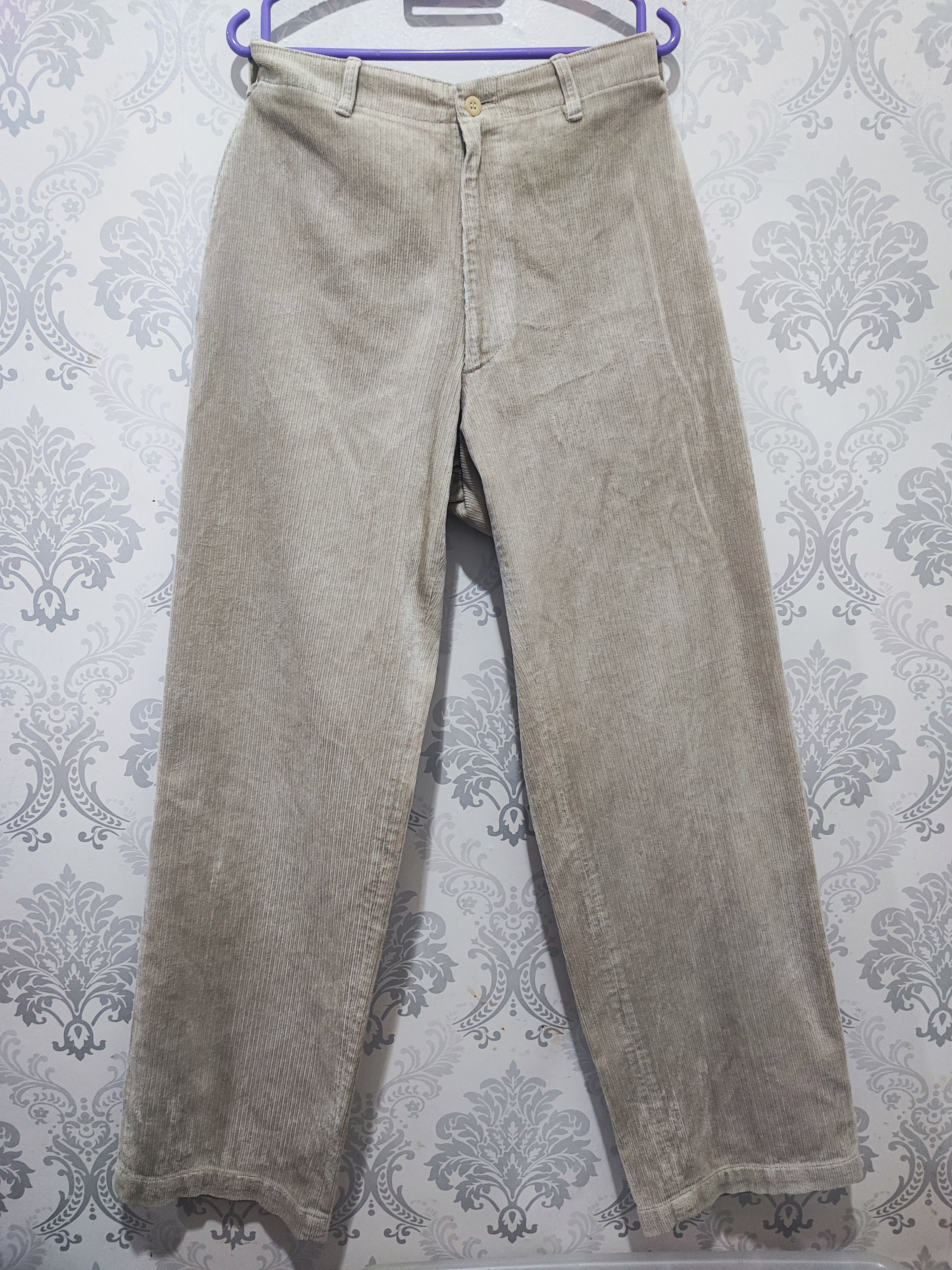 image of Vintage Yohji Yamamoto A A.r D’Urban Loose Corduroy Pants in Cream, Men's (Size 31)