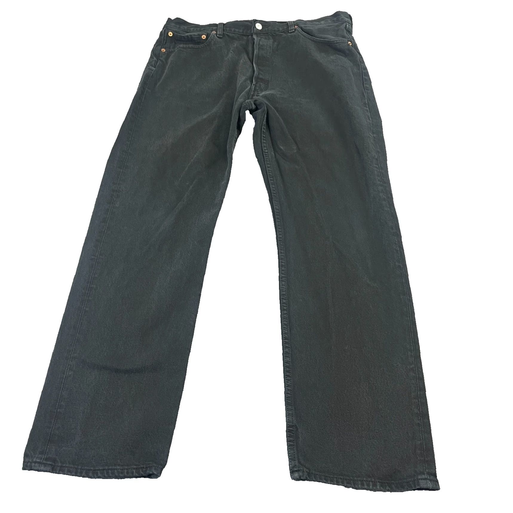 Levi's VINTAGE Levi's 501 Jeans Mens Straight 36 32 Dark Grey Button Fly 90s Levi's 501 Series Regular Denim Cotton 5-Pocket Mens Jeans Size US 36 / EU 52 - 2 Thumbnail