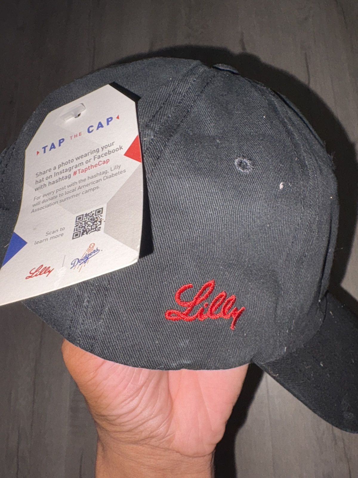 Other Lilly LA Dodgers Black Baseball Cap Adjustable Strap Hat Size ONE SIZE - 2 Thumbnail