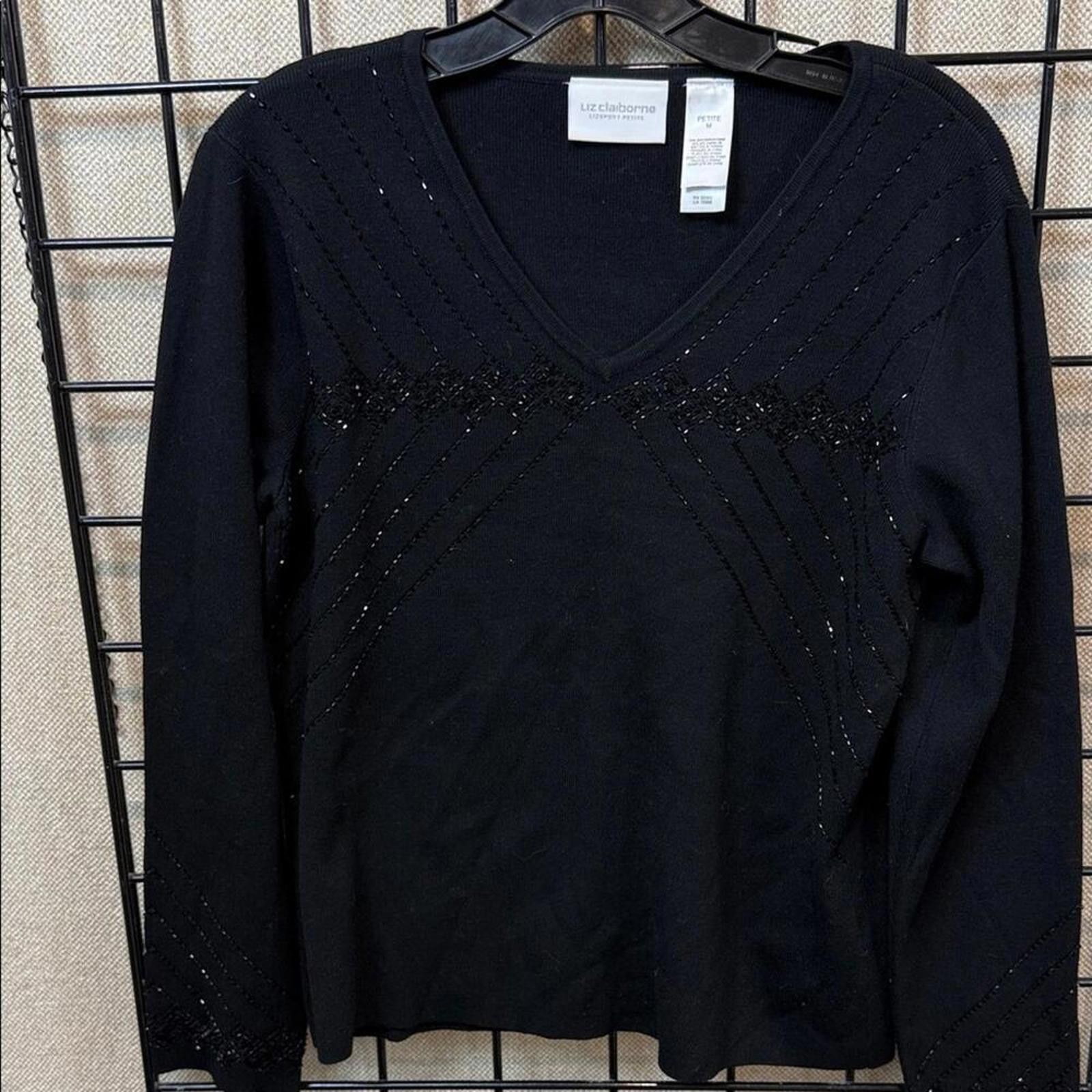 Other Liz Claiborne Black Sweater/Blouse with Sequin Size M / US 6-8 / IT 42-44 - 1 Thumbnail
