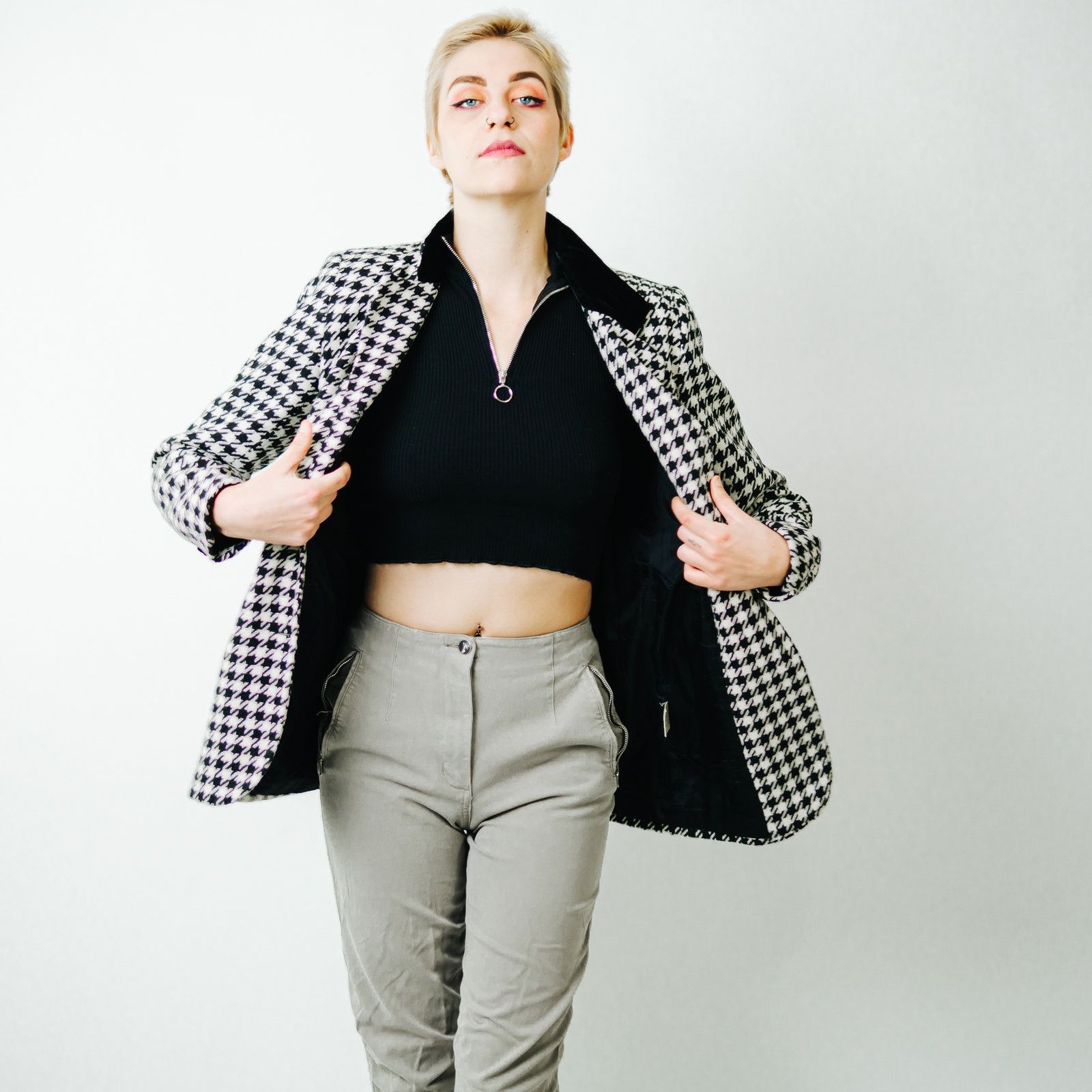 Vintage Hugo Buscati Milan Vintage Houndstooth Blazer - 10 Size M / US 6-8 / IT 42-44 - 3 Thumbnail