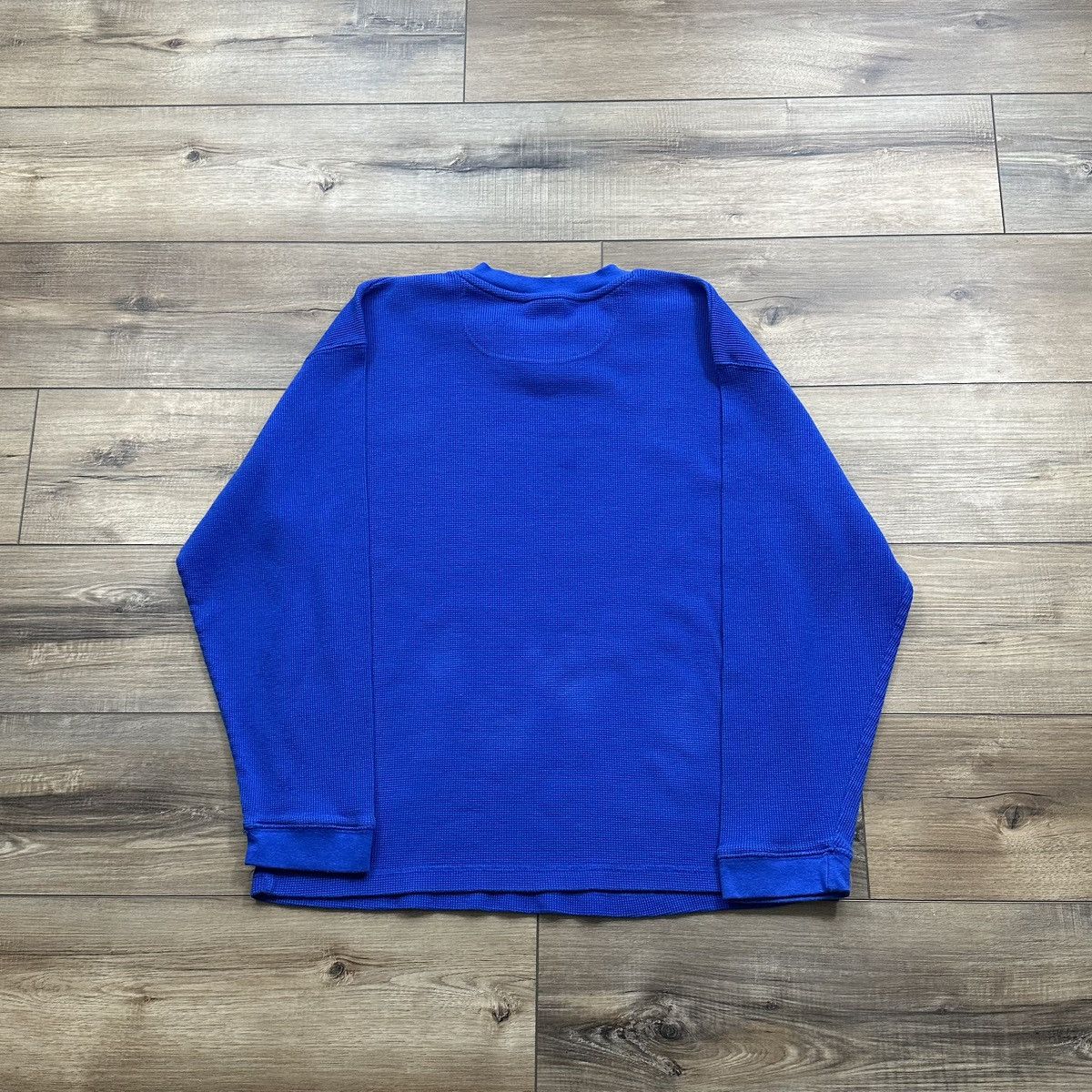 NCAA Vintage 2000s Kansas Jayhawks Waffle Knit Thermal Size US XL / EU 56 / 4 - 8 Thumbnail