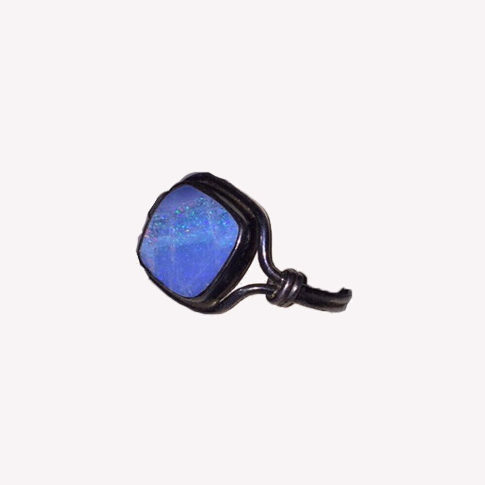 Designer Square Opal Sterling Silver Ring Size ONE SIZE - 2 Thumbnail