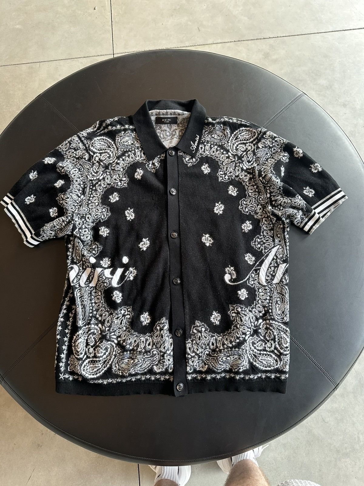 Amiri Amiri Bandana Button Up Shirt Black White Size US XXL / EU 58 / 5 - 1 Thumbnail