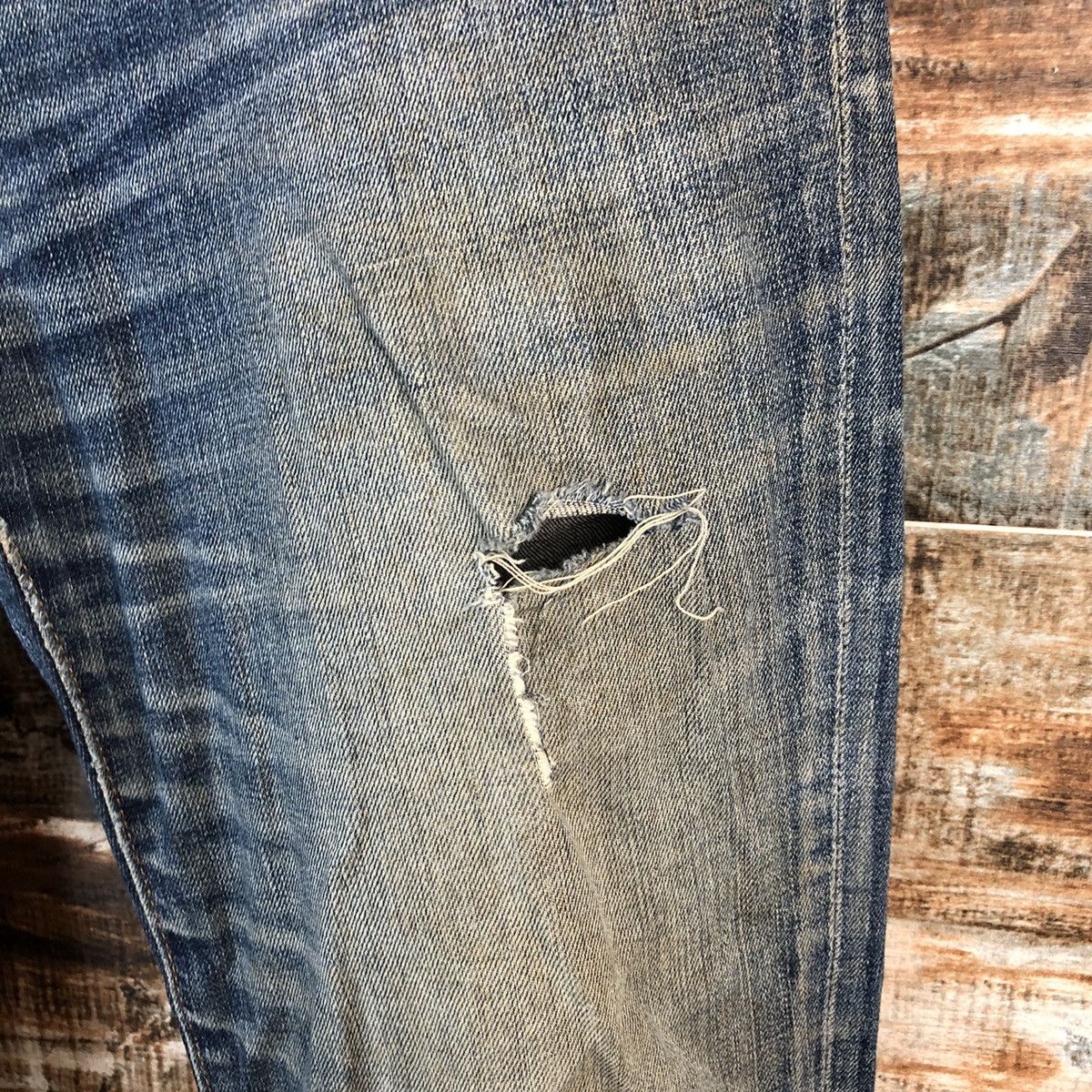 Levi's × Vintage DL 551 Levis Blue Distressed Denim Pants #C191 Size US 31 - 9 Thumbnail