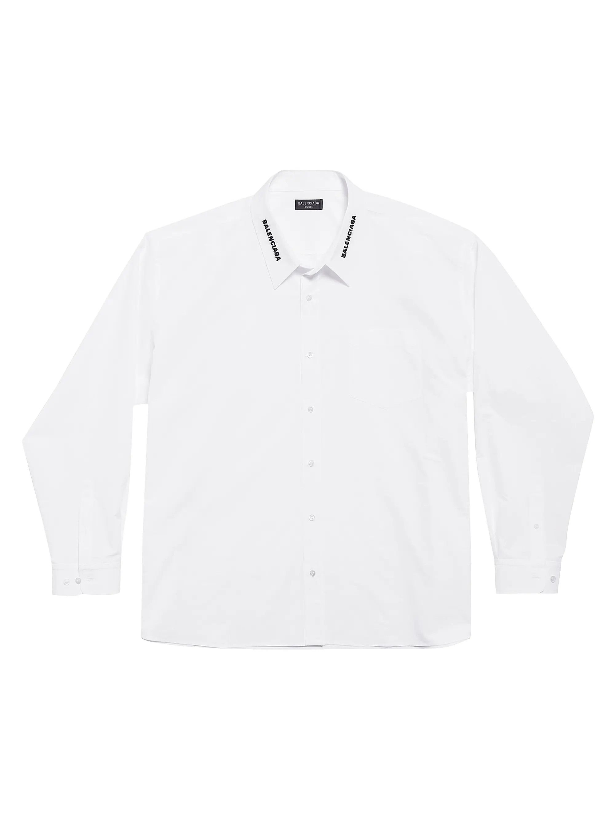 Balenciaga o1bcso1str1025 Dropped Neckline Shirt Oversized in White Size S / US 4 / IT 40 - 1 Thumbnail