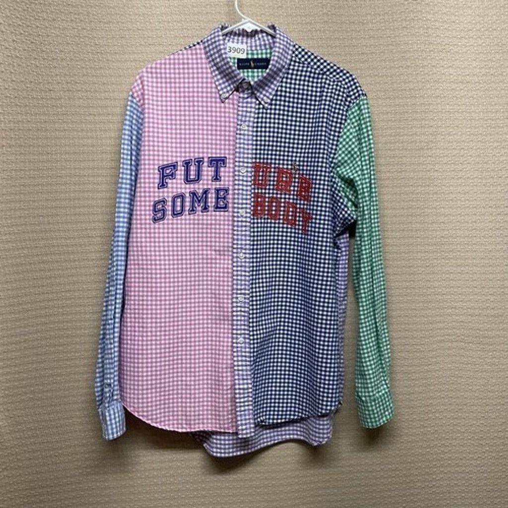Ralph Lauren Ralph Lauren Colorful Patchwork Fun Flesh Shirt Men Size L Size US L / EU 52-54 / 3 - 11 Thumbnail