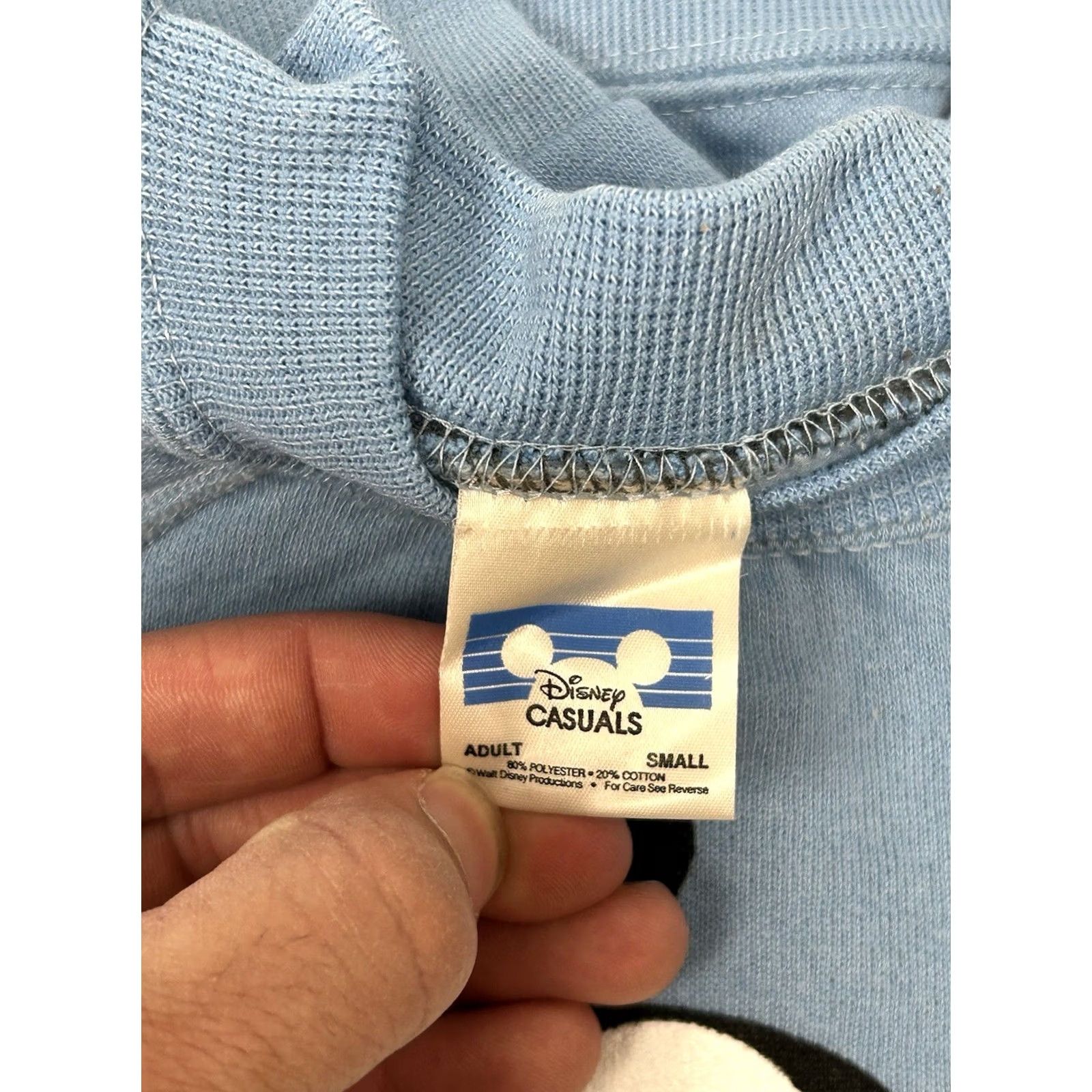 Disney VINTAGE Disney Sweatshirt Unisex Adults Small Light Blue Raglan Mickey Mouse 80s Graphic Print Crew Neck Pullover Size US S / EU 44-46 / 1 - 7 Thumbnail