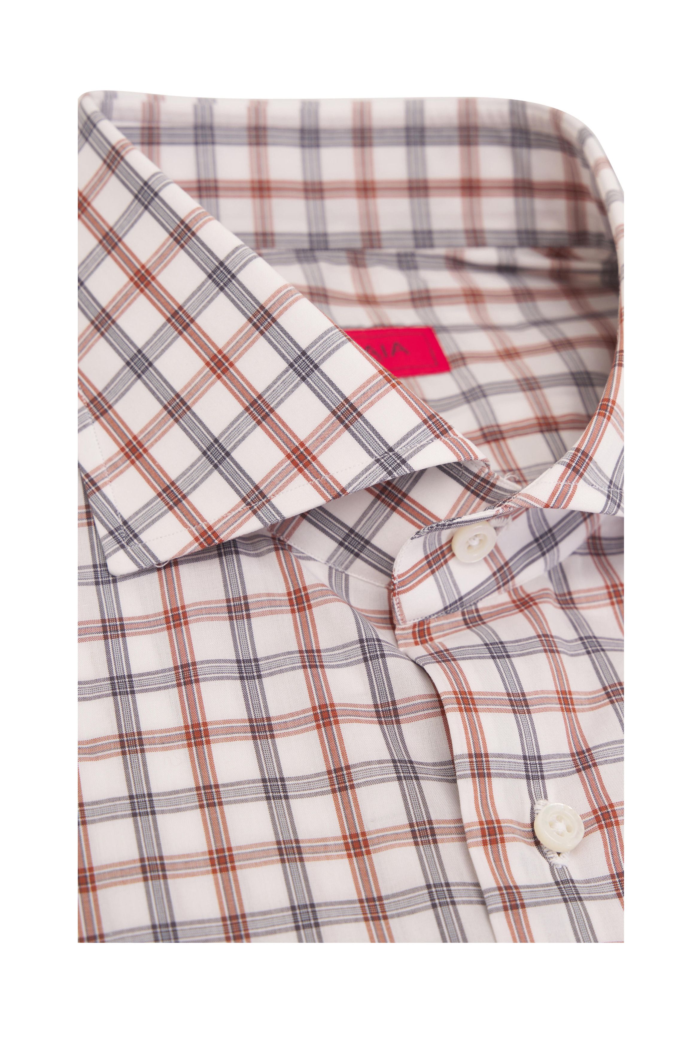Isaia o1mtch0225 Check Dress Shirt in Grey/White Size US L / EU 52-54 / 3 - 2 Thumbnail