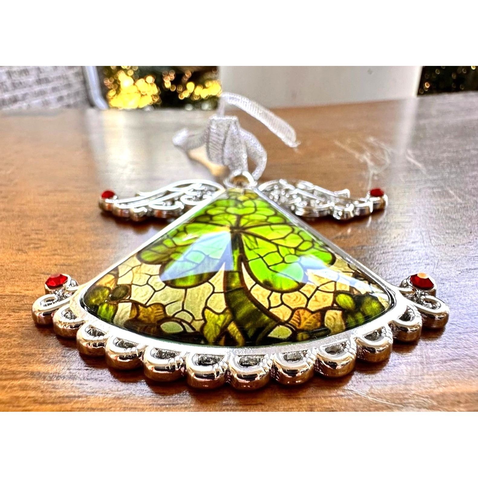 Handmade Shamrock Angel Christmas Ornament New Celtic Glass Savannah Size ONE SIZE - 2 Thumbnail