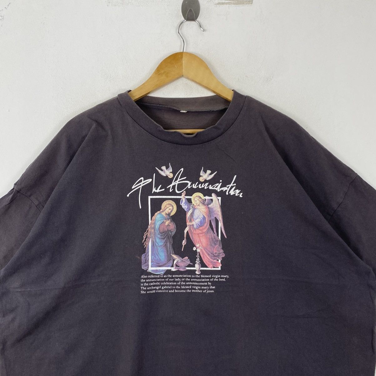 Japanese Brand Vintage Japan Annunciation Angel Mary Graphic Tee Grey XL Size US M / EU 48-50 / 2 - 4 Thumbnail