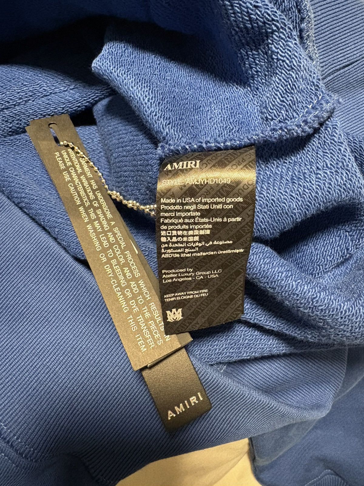 Amiri NEW Amiri Core Logo Blue Heavyweight Hoodie Size X-LARGE Size US XL / EU 56 / 4 - 7 Thumbnail