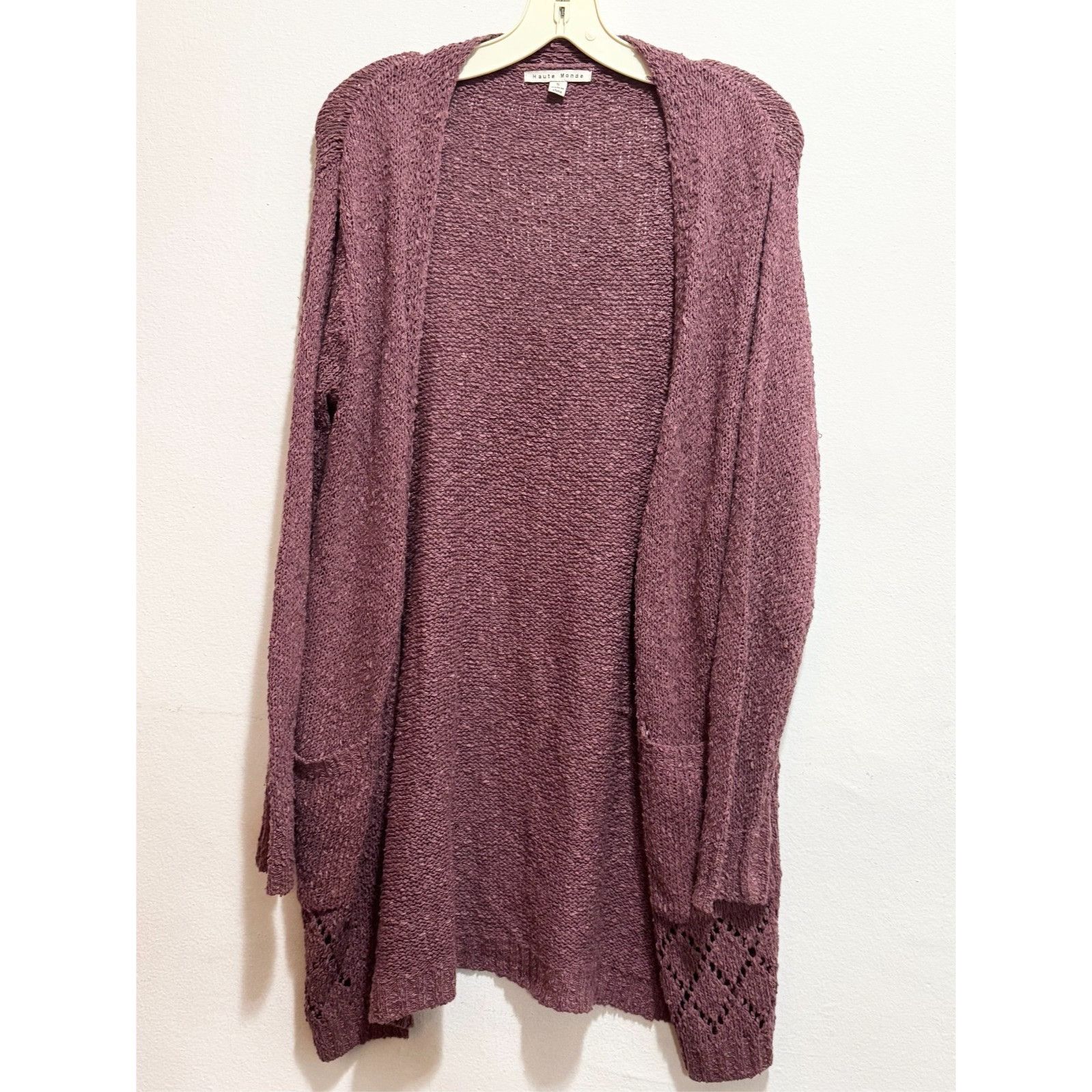 Other Haute Monde Purple Knit Cardigan Sweater Size S Size S / US 4 / IT 40 - 2 Thumbnail