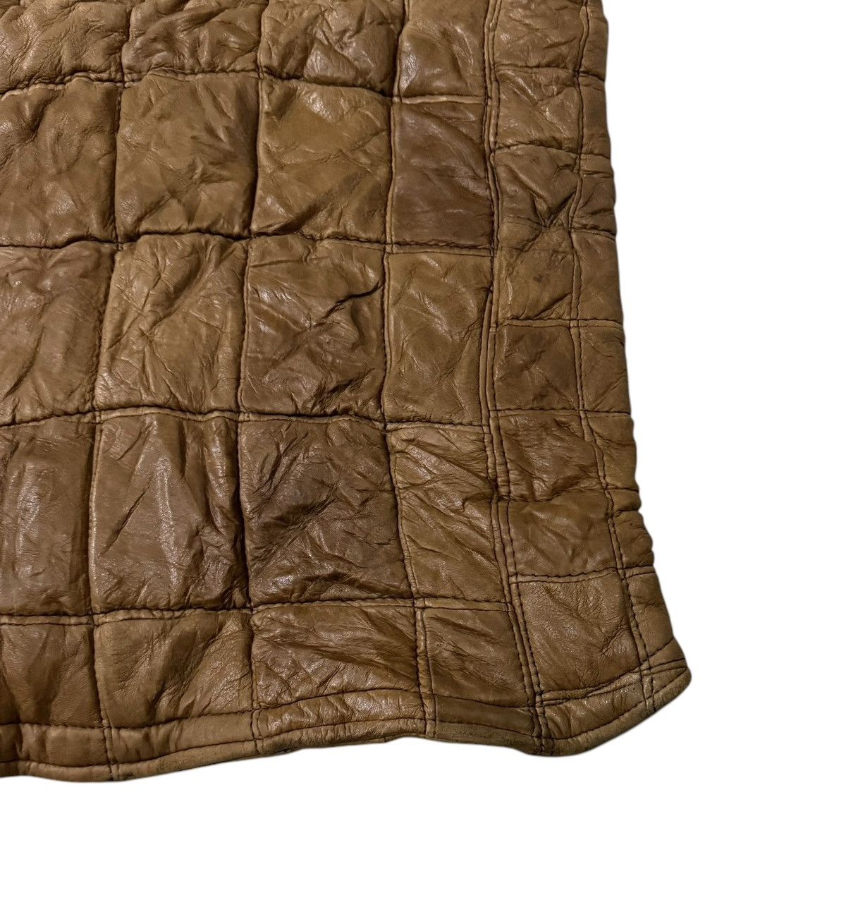 Leather Vintage Tainer Ruttsu Checkered Leather Vest Size US S / EU 44-46 / 1 - 9 Thumbnail