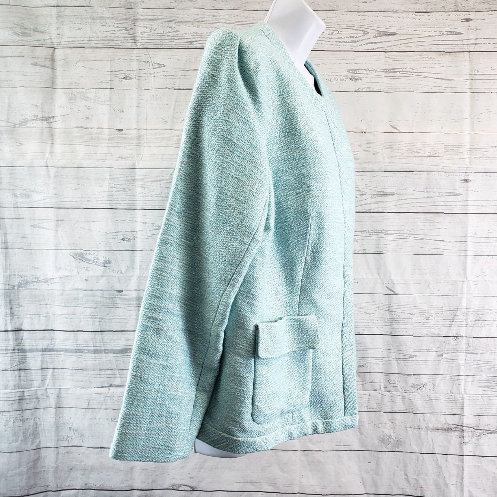 Talbots Talbots Womens Jacket 14W Blue Snap Buttons Pockets Long Sleeve Cotton Blend Jacket Womens 14W Blue Snap Buttons Pockets Size XL / US 12-14 / IT 48-50 - 3 Thumbnail