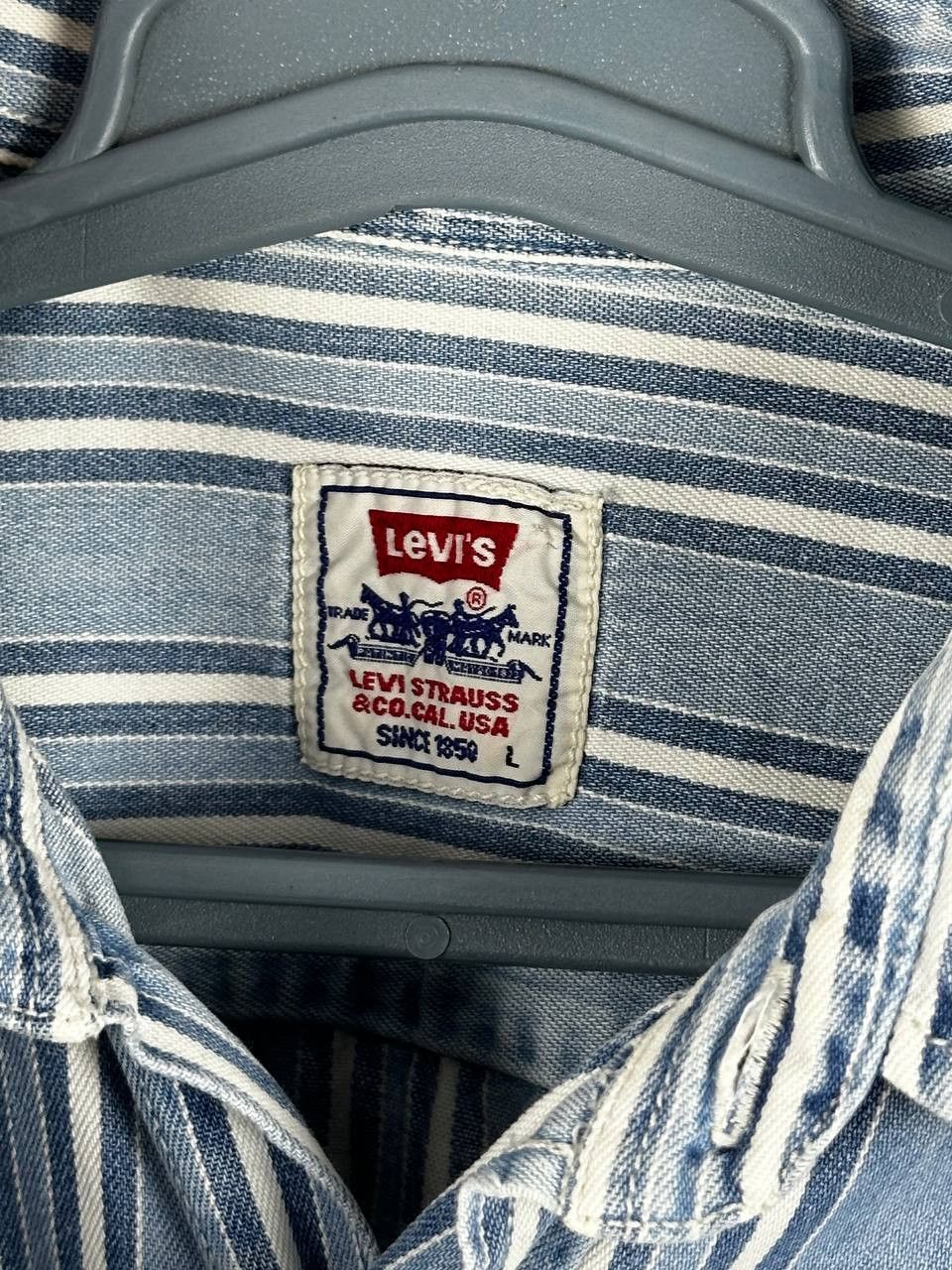 Levi's Vintage Clothing Rare 90s Striped Levi’s Vintage Denim Shirt Long Sleeve Size US L / EU 52-54 / 3 - 8 Thumbnail
