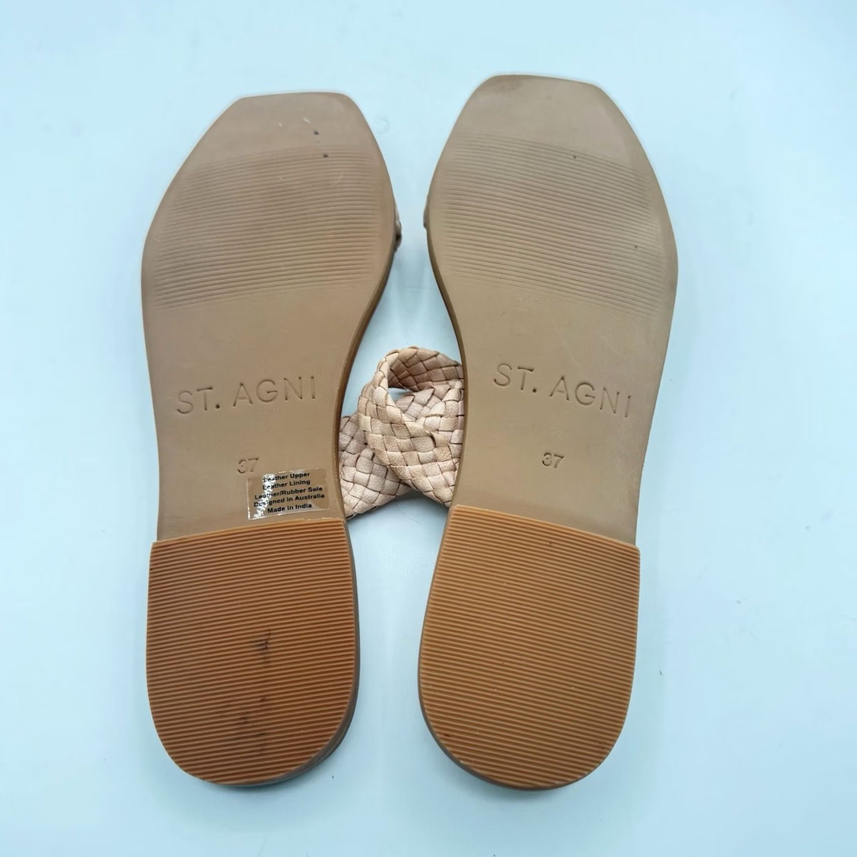 St. Agni St. Agni Julie Braided Leather Sandals Slide Sandal Brown Seashell 37 6.5/7 Women M Size Holiday Summer Spring Size US 6.5 / IT 36.5 - 7 Thumbnail
