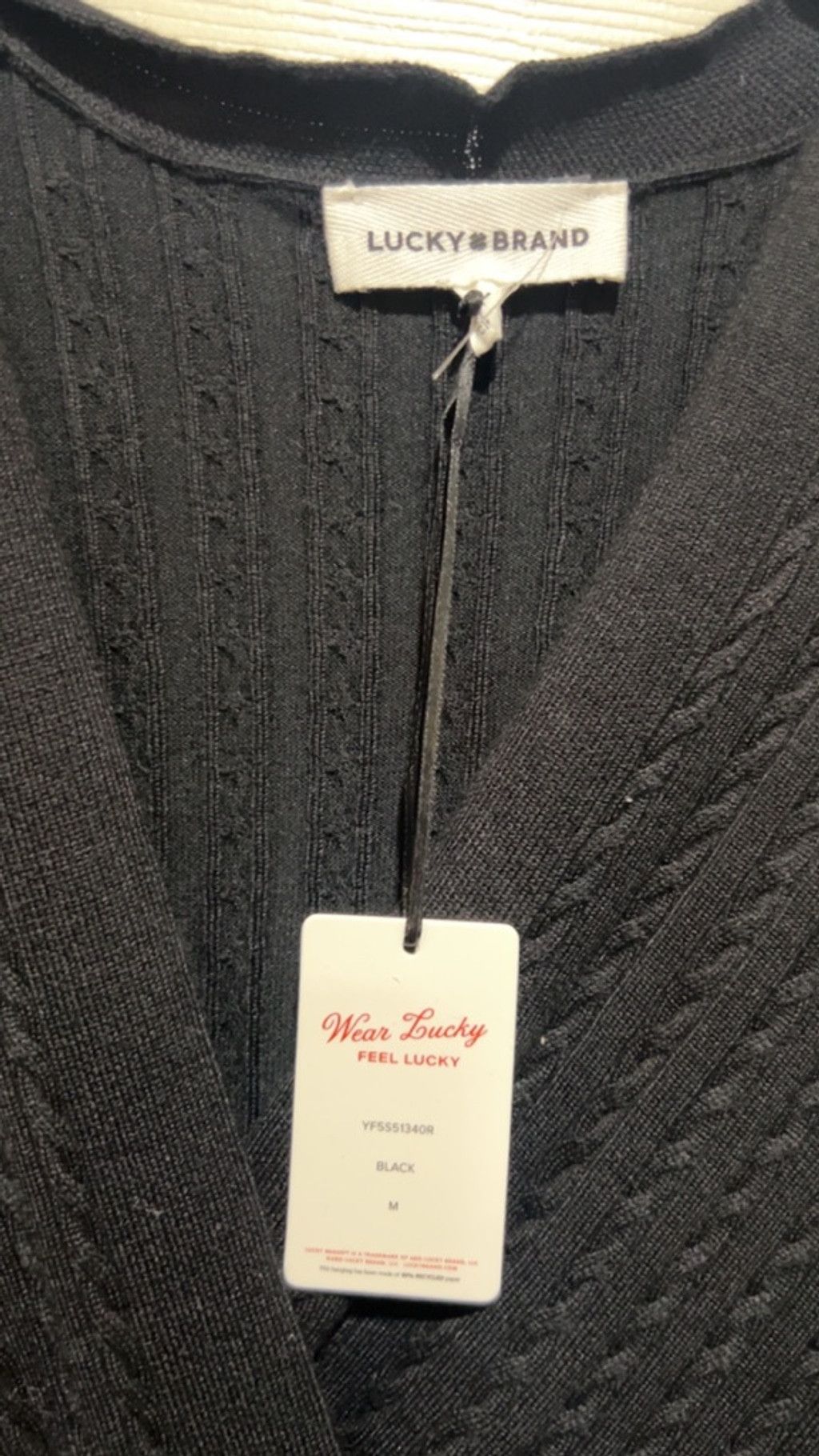 Lucky Brand Women's Lucky Brand Long Sleeve Cable Knit Dress in Black M Size M / US 6-8 / IT 42-44 - 3 Thumbnail